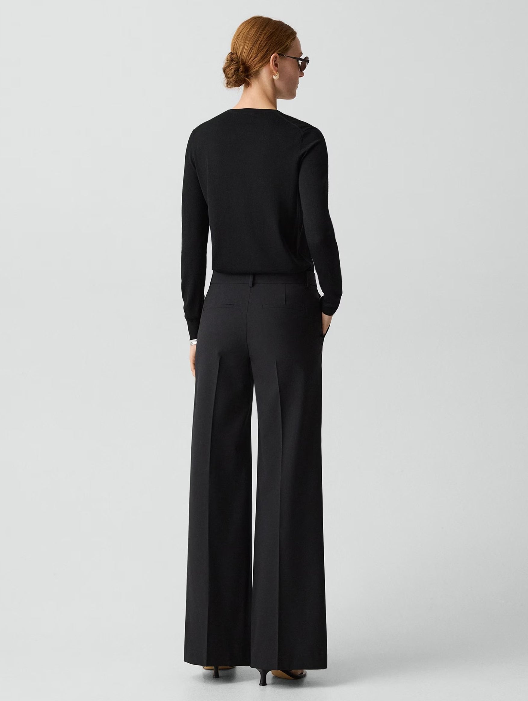 Fluid Flare Pant in Good Wool Black