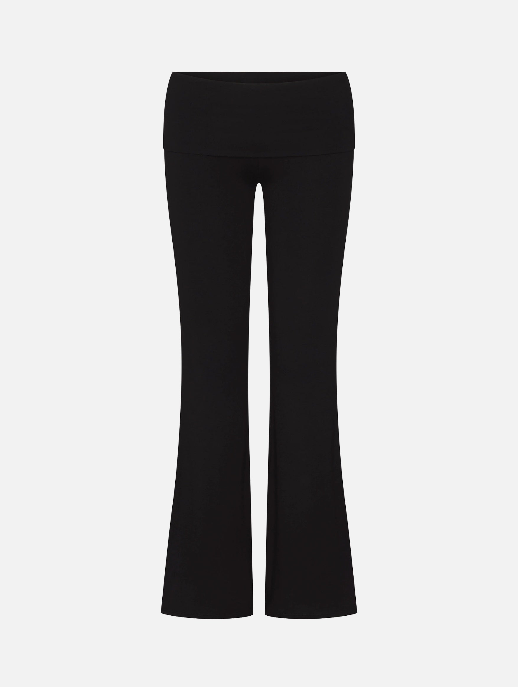 Foldover Flare Pant in Black