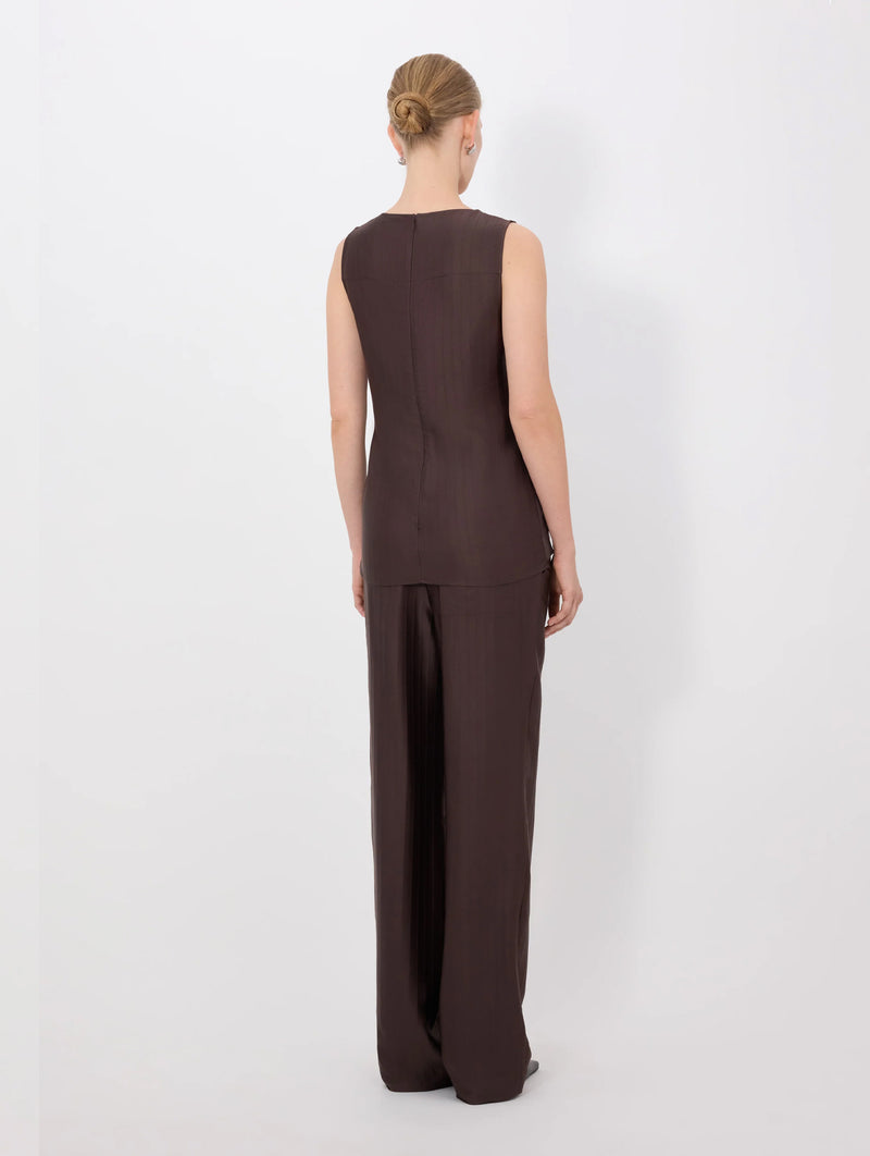 Fonda Draped Top in Dark Brown