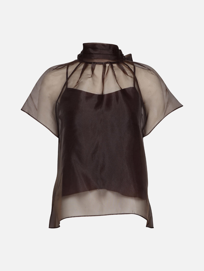 Feyre Short Sleeve Top in Chocolate
