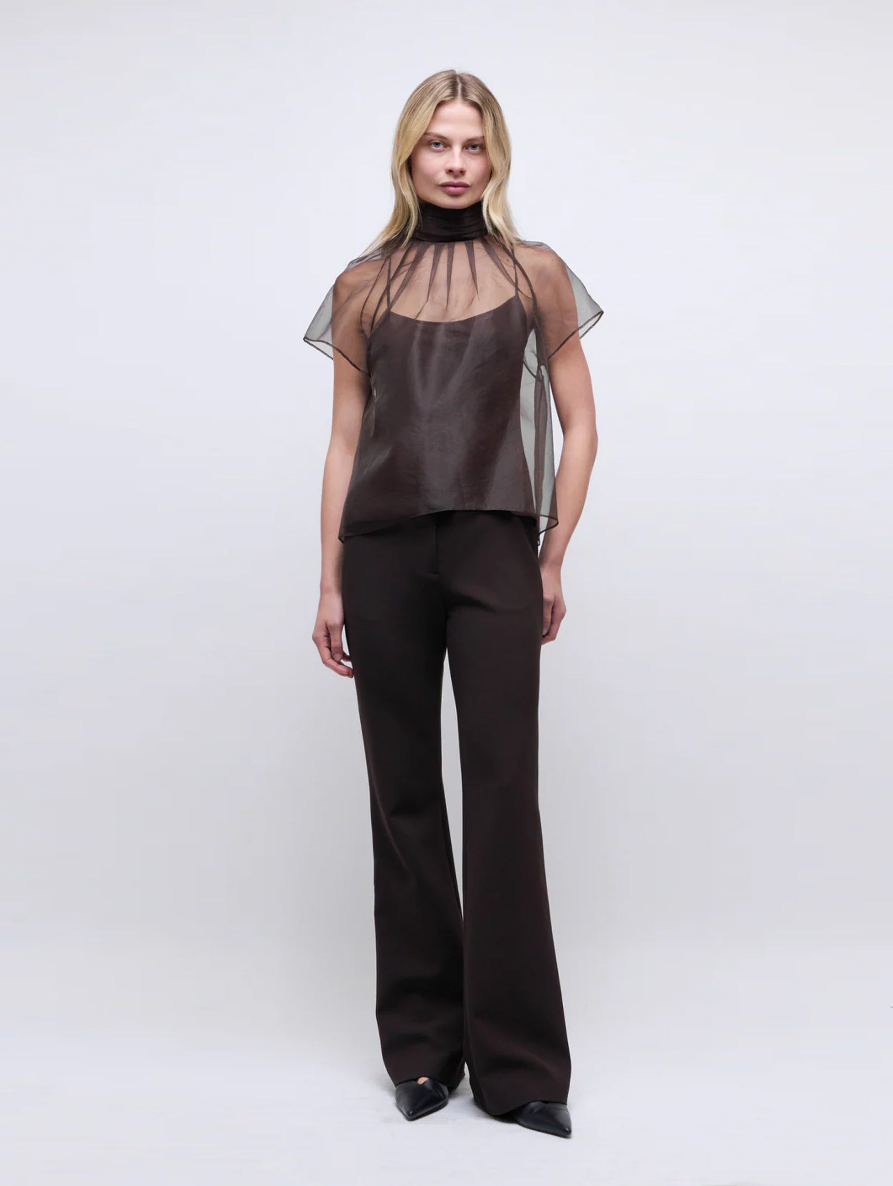 Feyre Short Sleeve Top in Chocolate