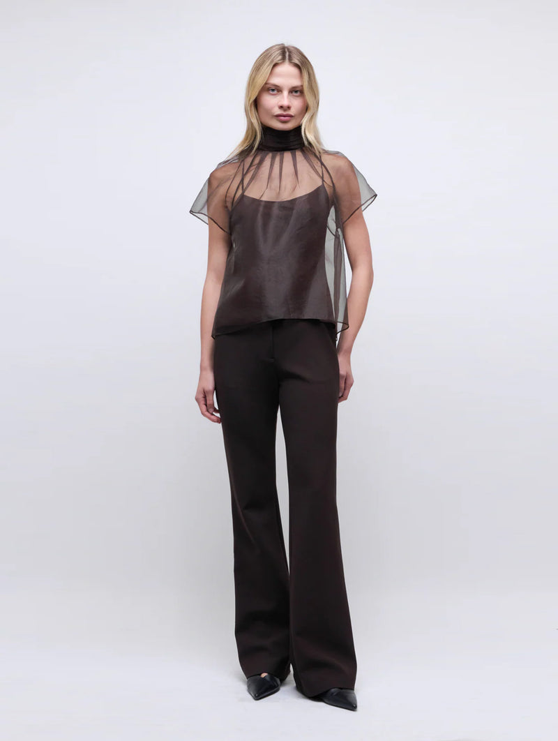 Feyre Short Sleeve Top in Chocolate