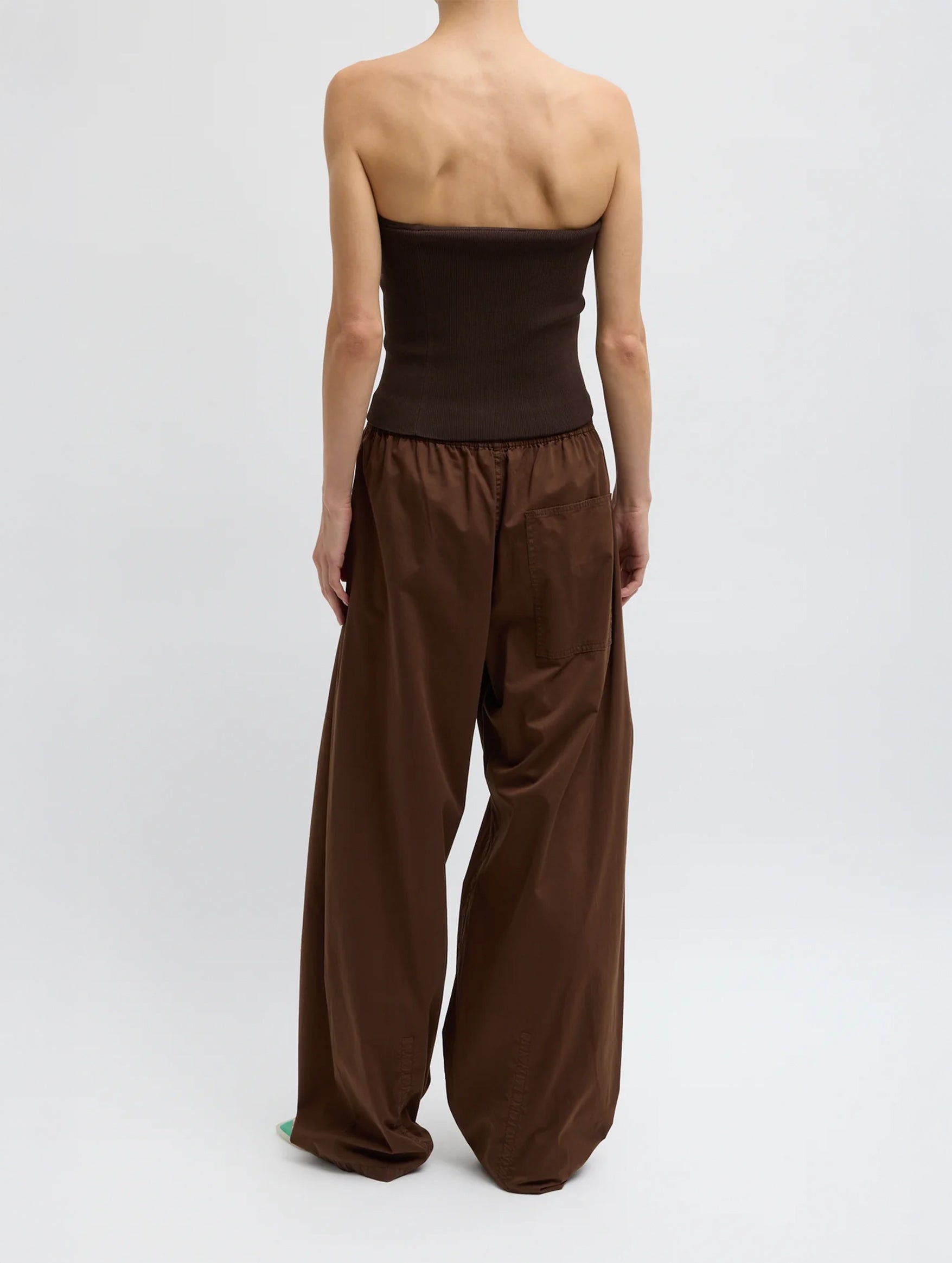Garment Dyed Silky Cotton Winslow Pull On Pant in Brown (Short)