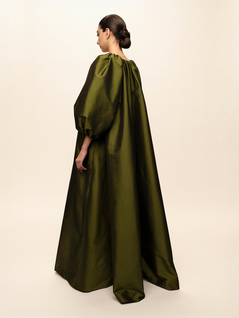 George Dress in Dark Lime