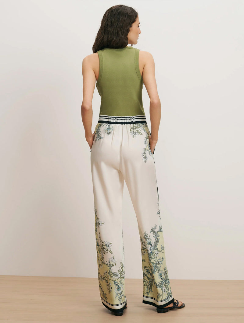 Grigore Wide-Leg Pant in Light Pistachio Multi