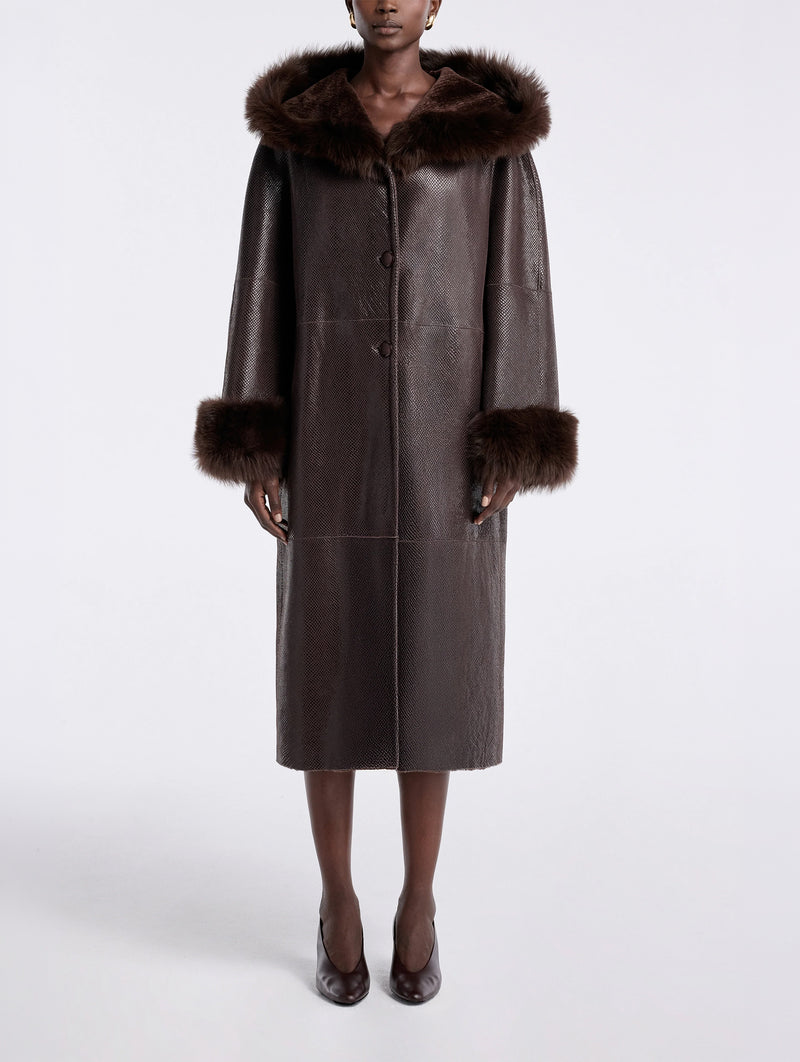 Gancin Coat in Lustre Brown