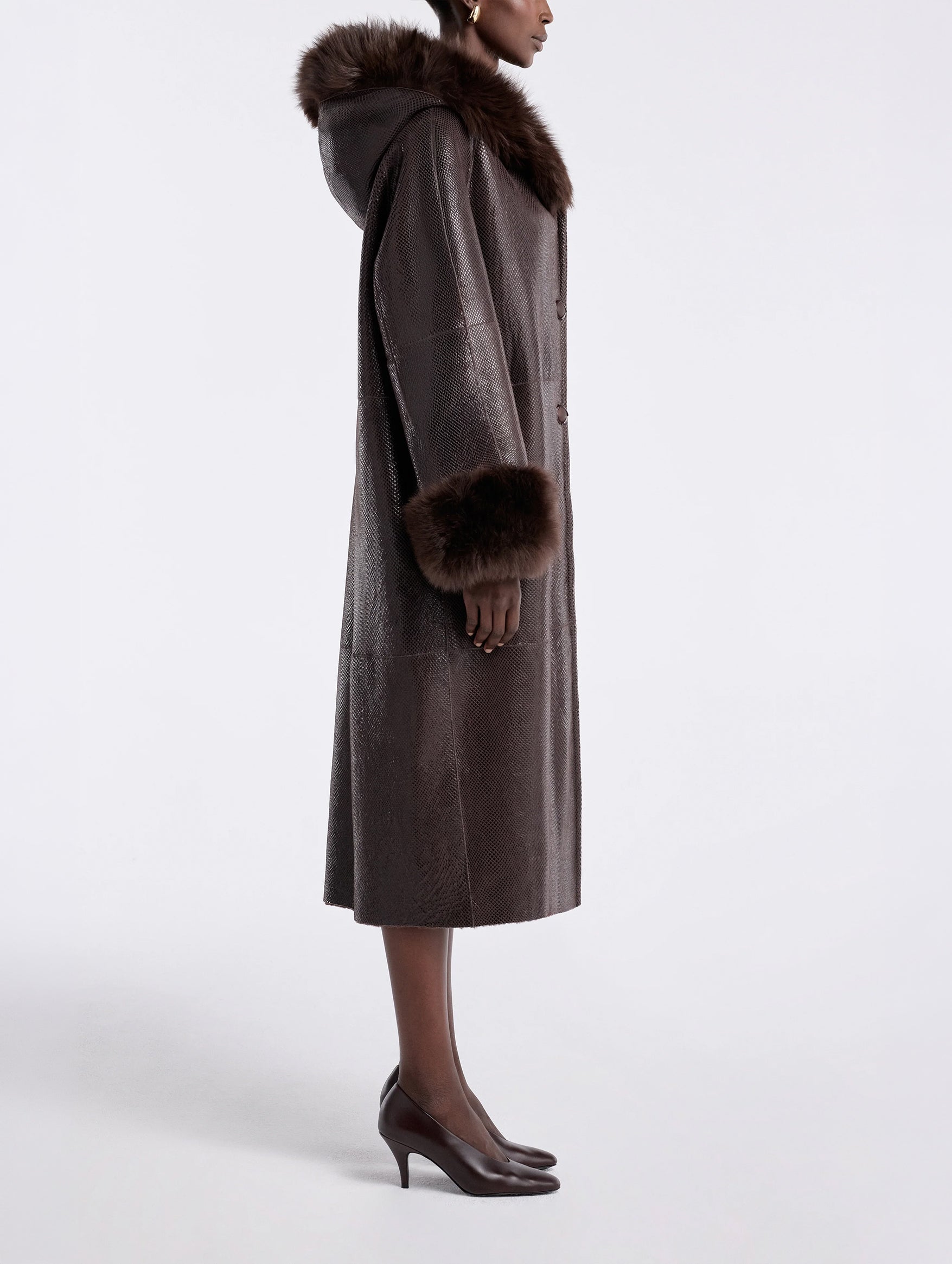 Gancin Coat in Lustre Brown