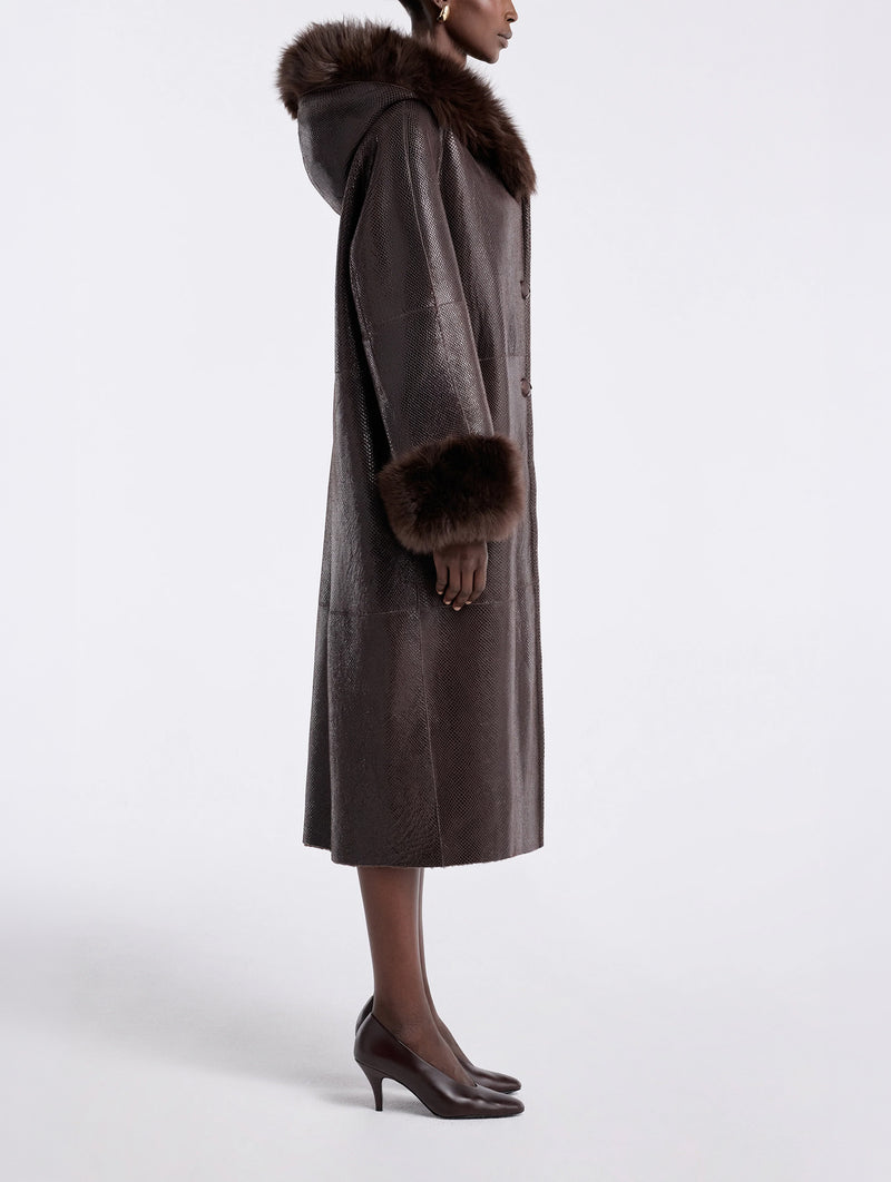 Gancin Coat in Lustre Brown