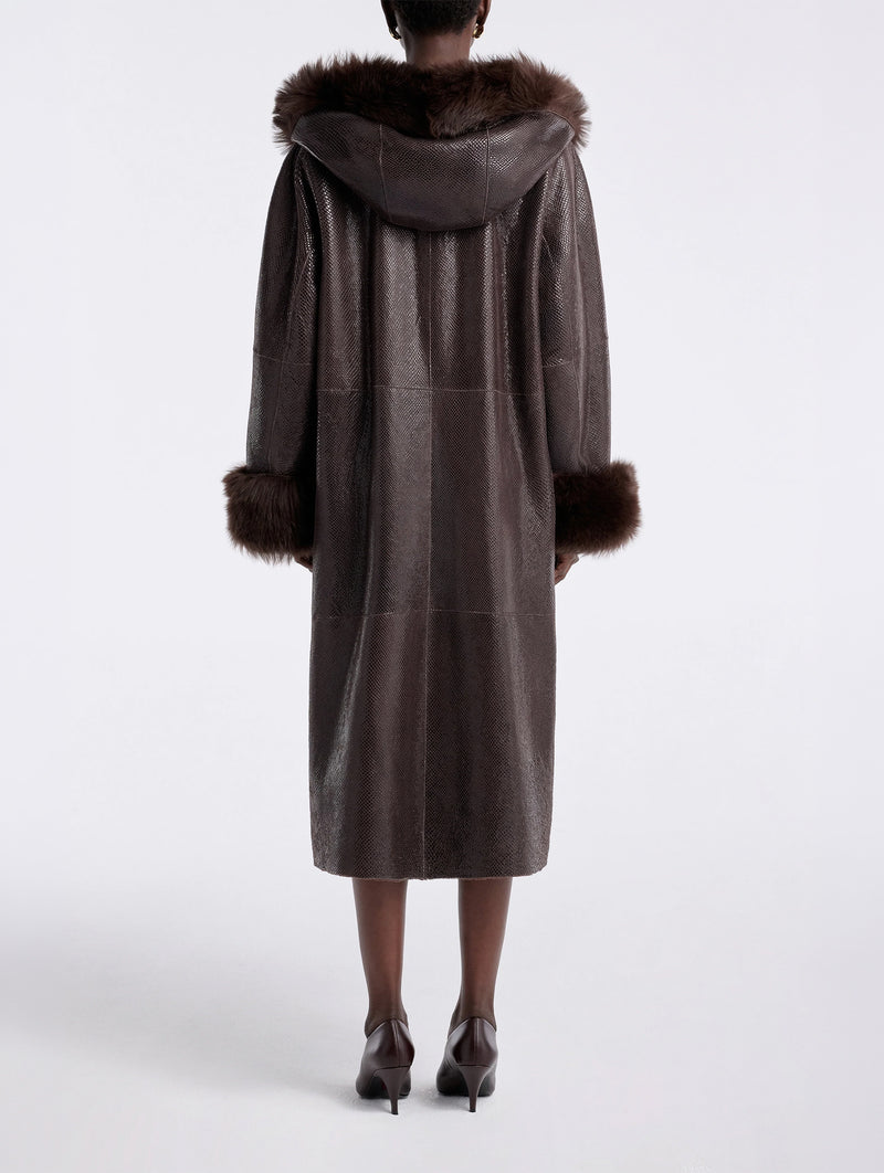 Gancin Coat in Lustre Brown