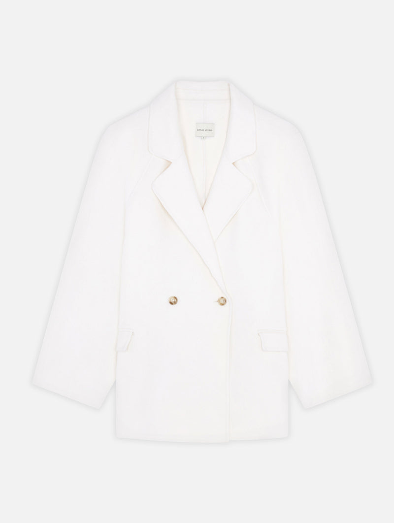 Gary Short Coat in Ivory