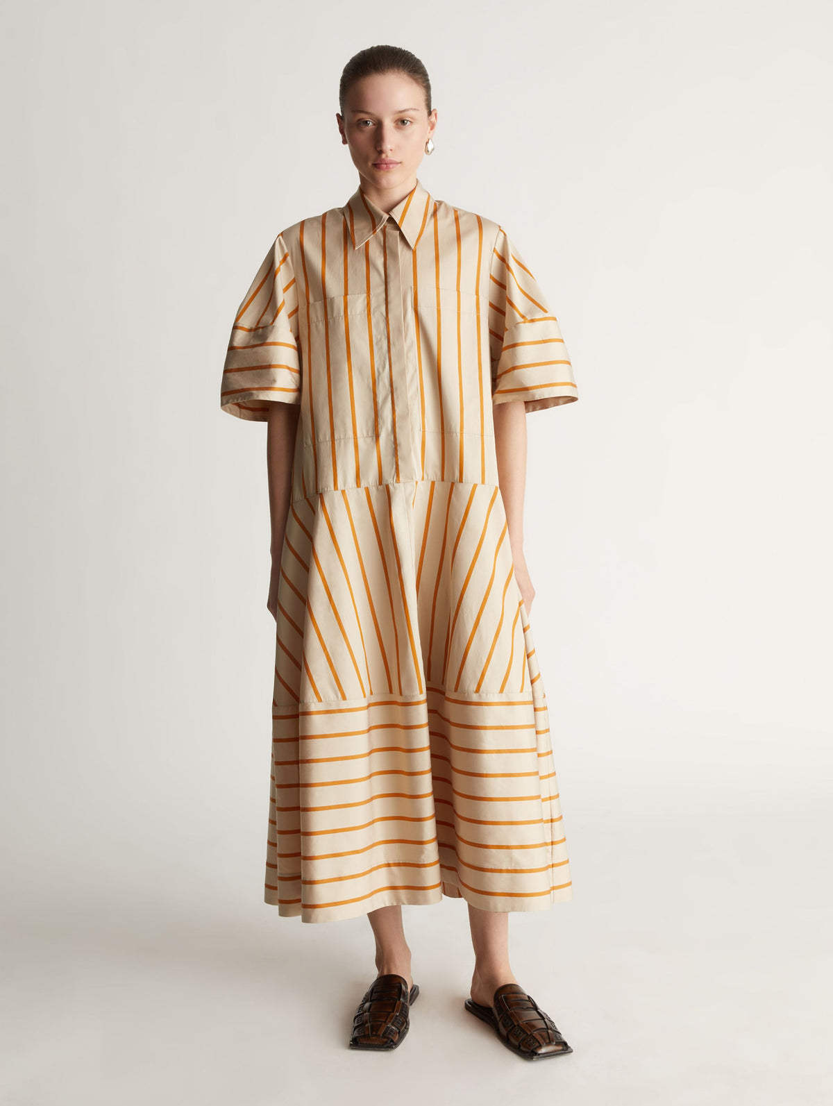 George Lantern Dress in Orange Stripe