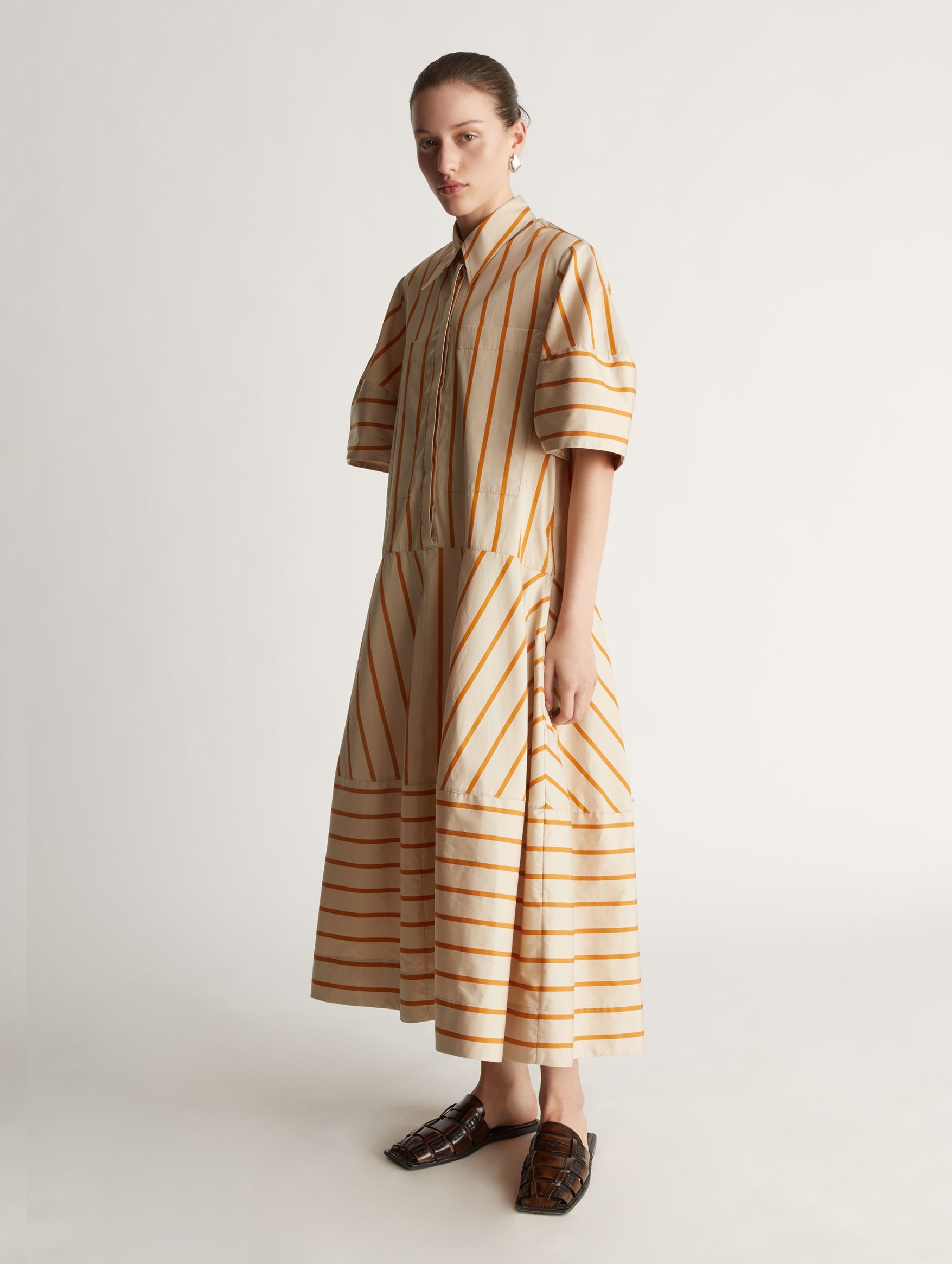 George Lantern Dress in Orange Stripe