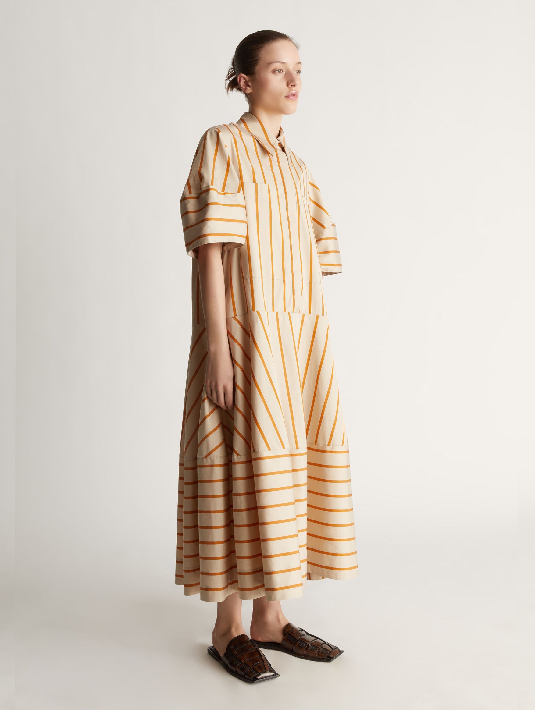 George Lantern Dress in Orange Stripe