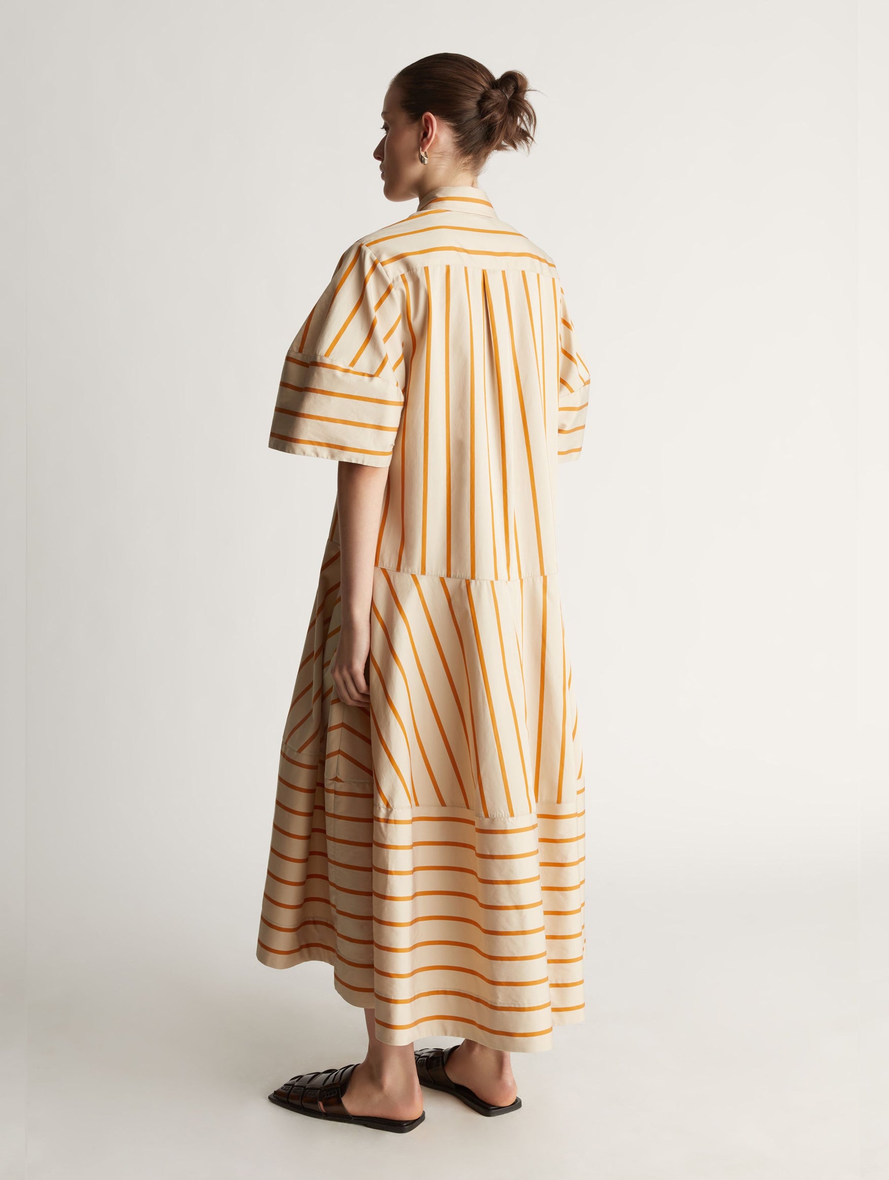 George Lantern Dress in Orange Stripe