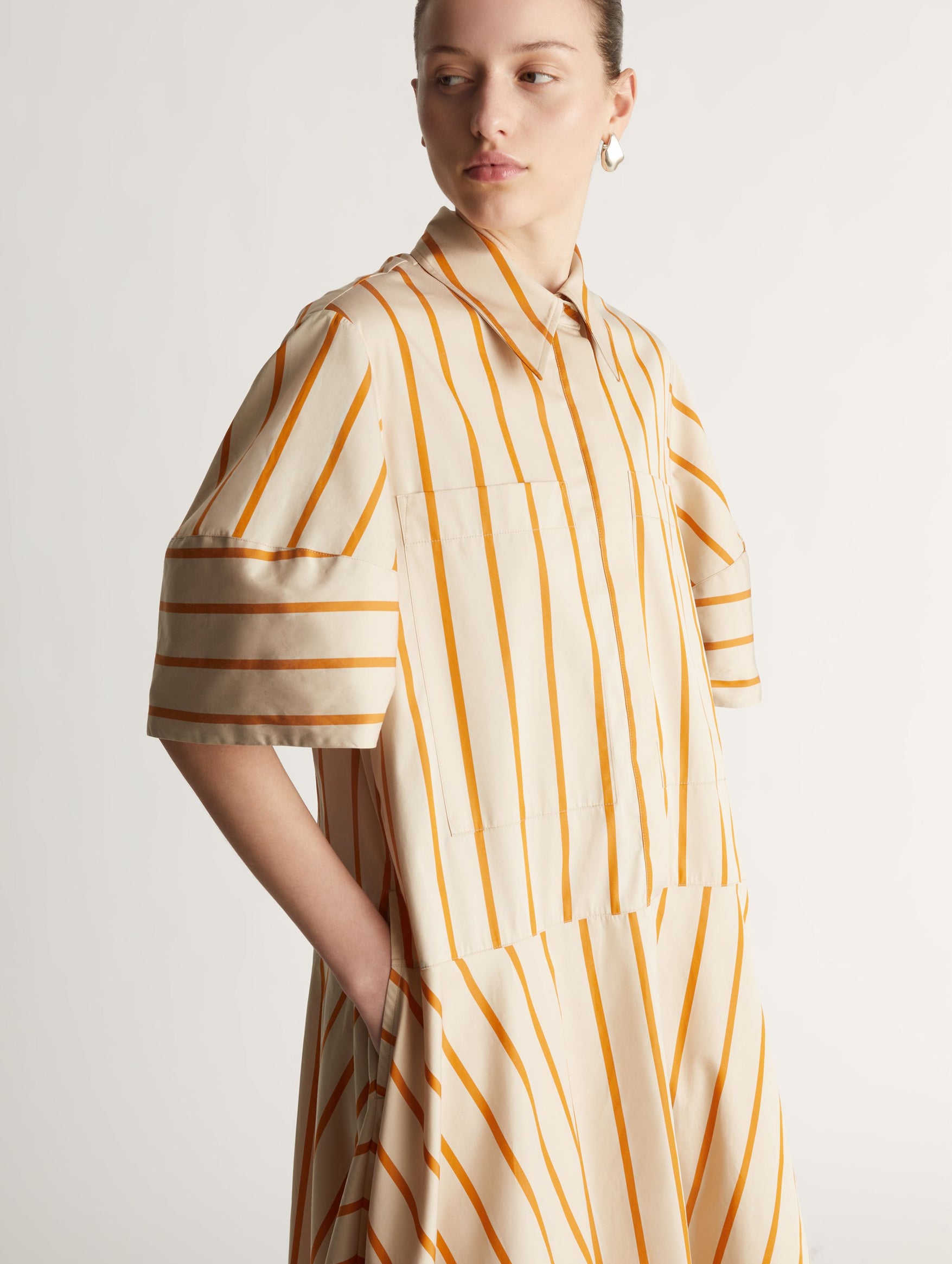 George Lantern Dress in Orange Stripe