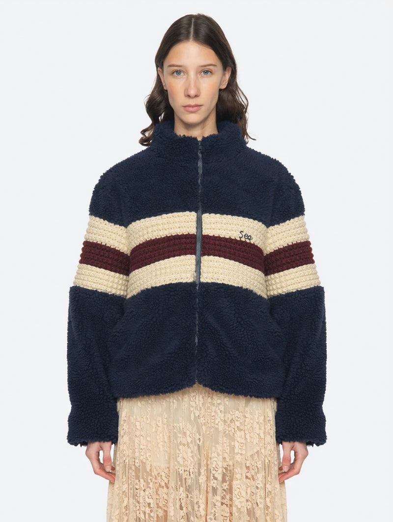 Georgie Fleece Jacket in Navy