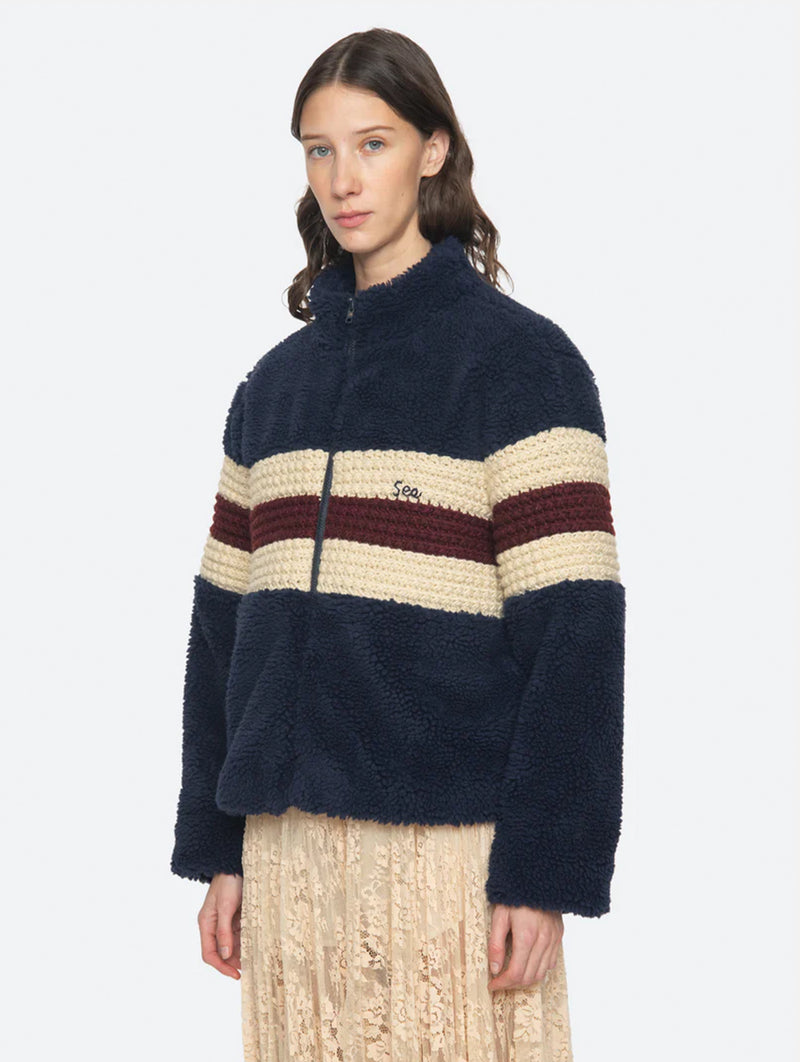 Georgie Fleece Jacket in Navy