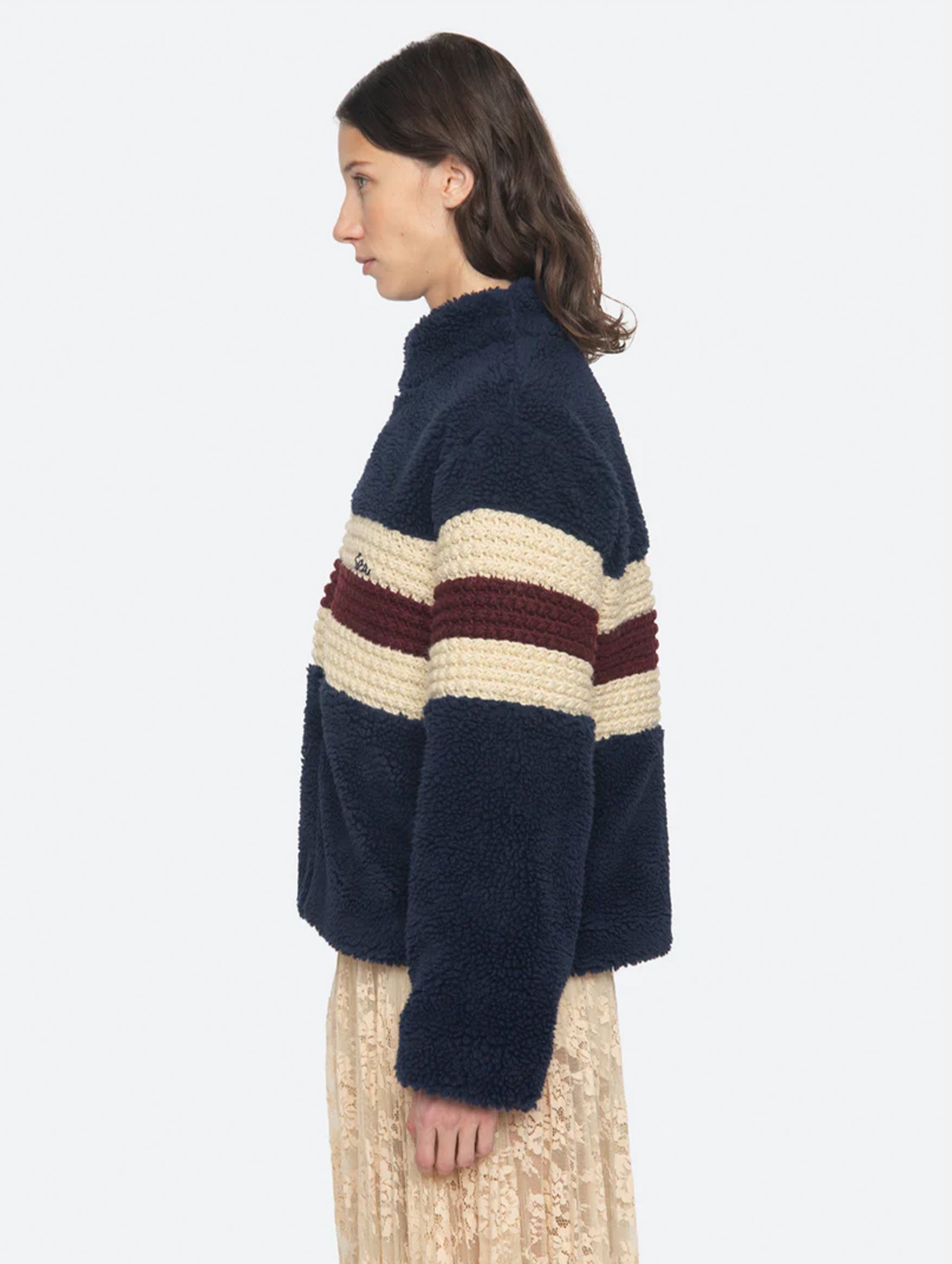 Georgie Fleece Jacket in Navy