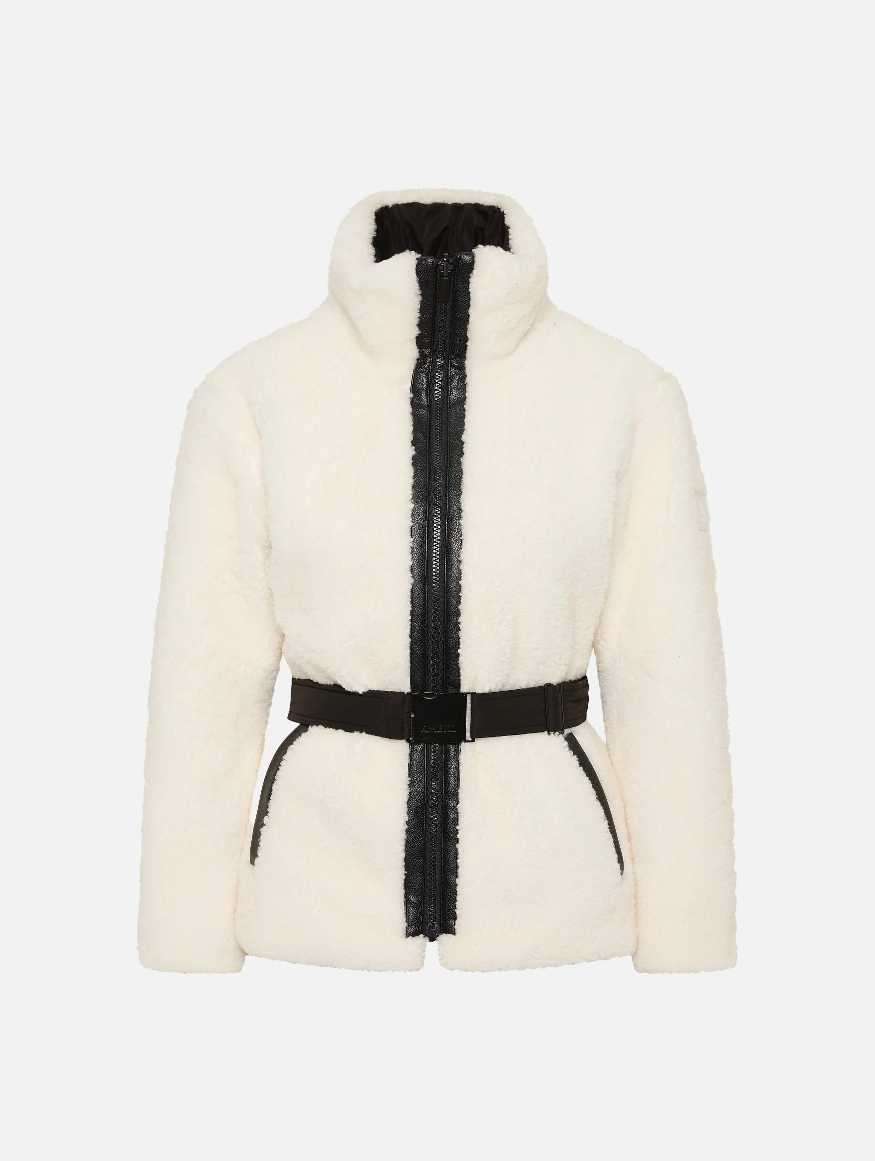 Giselle Reversible Shearling Jacket in Cream and Black