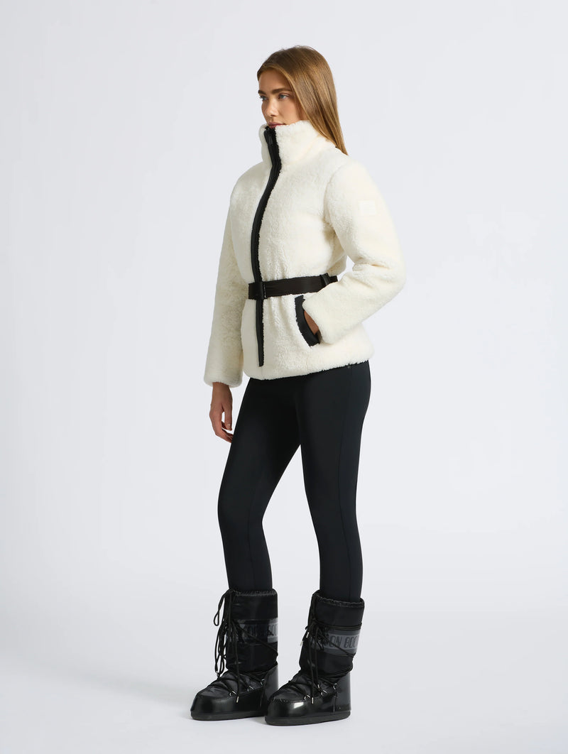 Giselle Reversible Shearling Jacket in Cream and Black