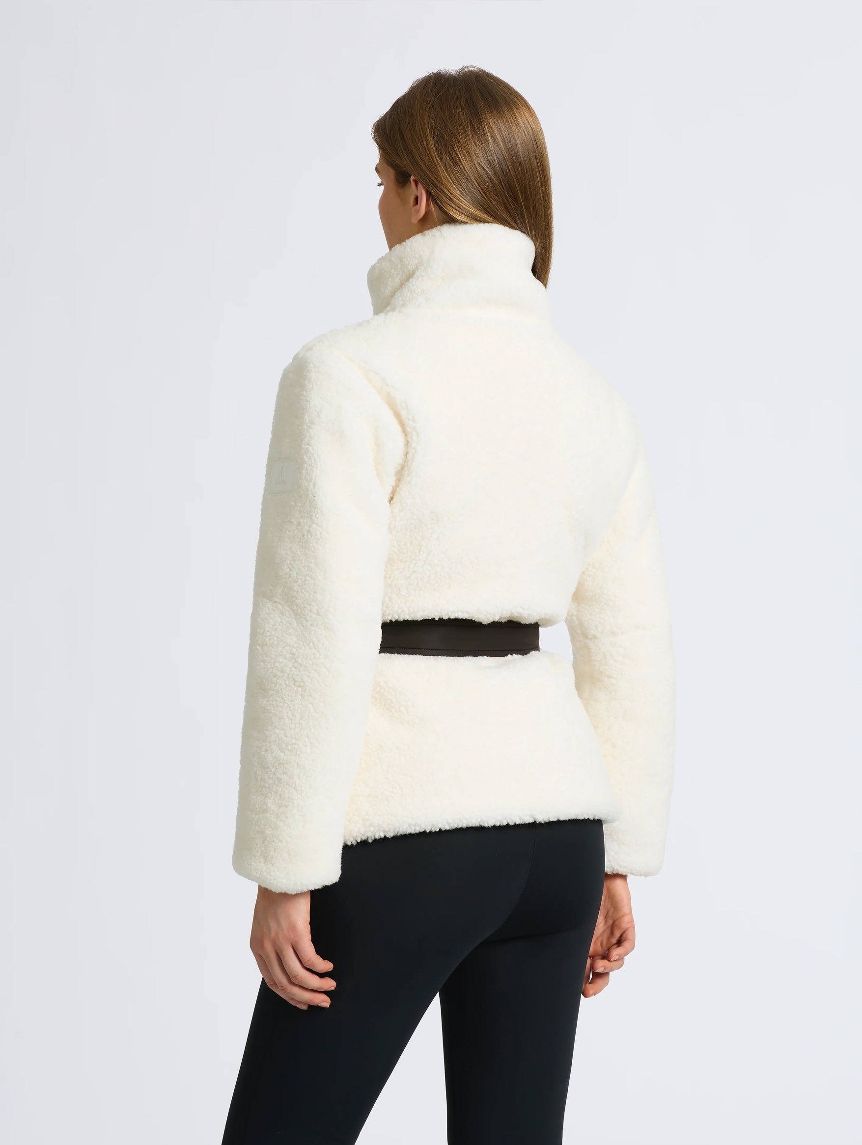 Giselle Reversible Shearling Jacket in Cream and Black