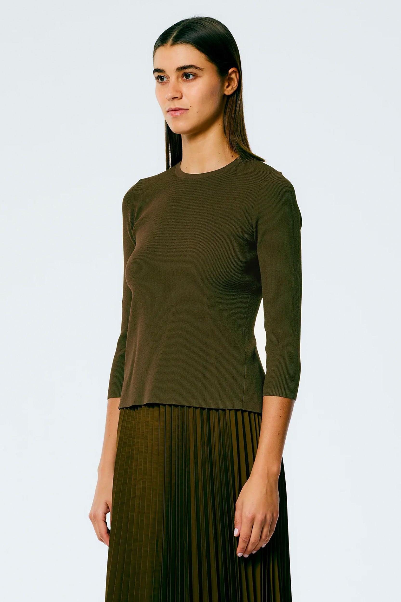 Giselle Openback Stretch Sweater in Wood