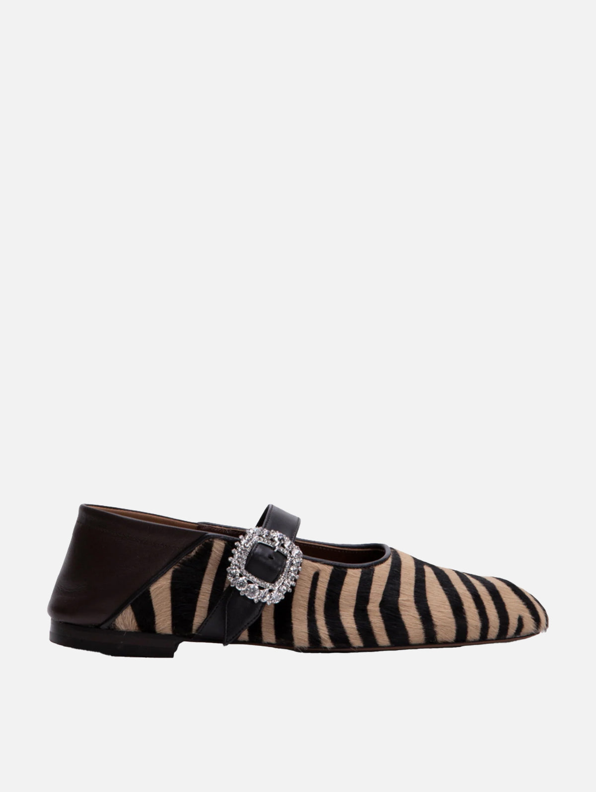 Glide Slipper in Zebra Ponyhair