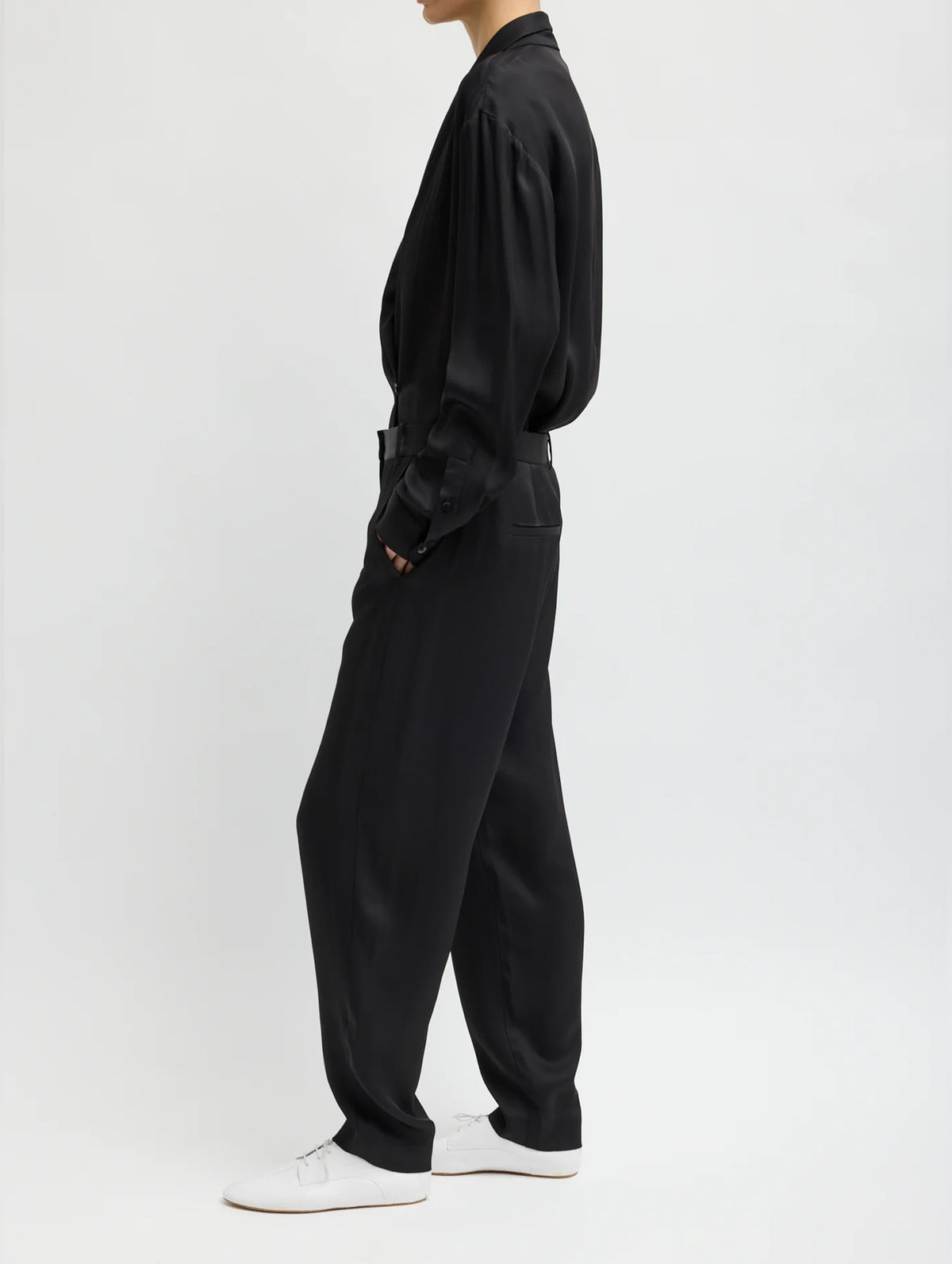Eco Acetate Viscose Grace Trouser in Black