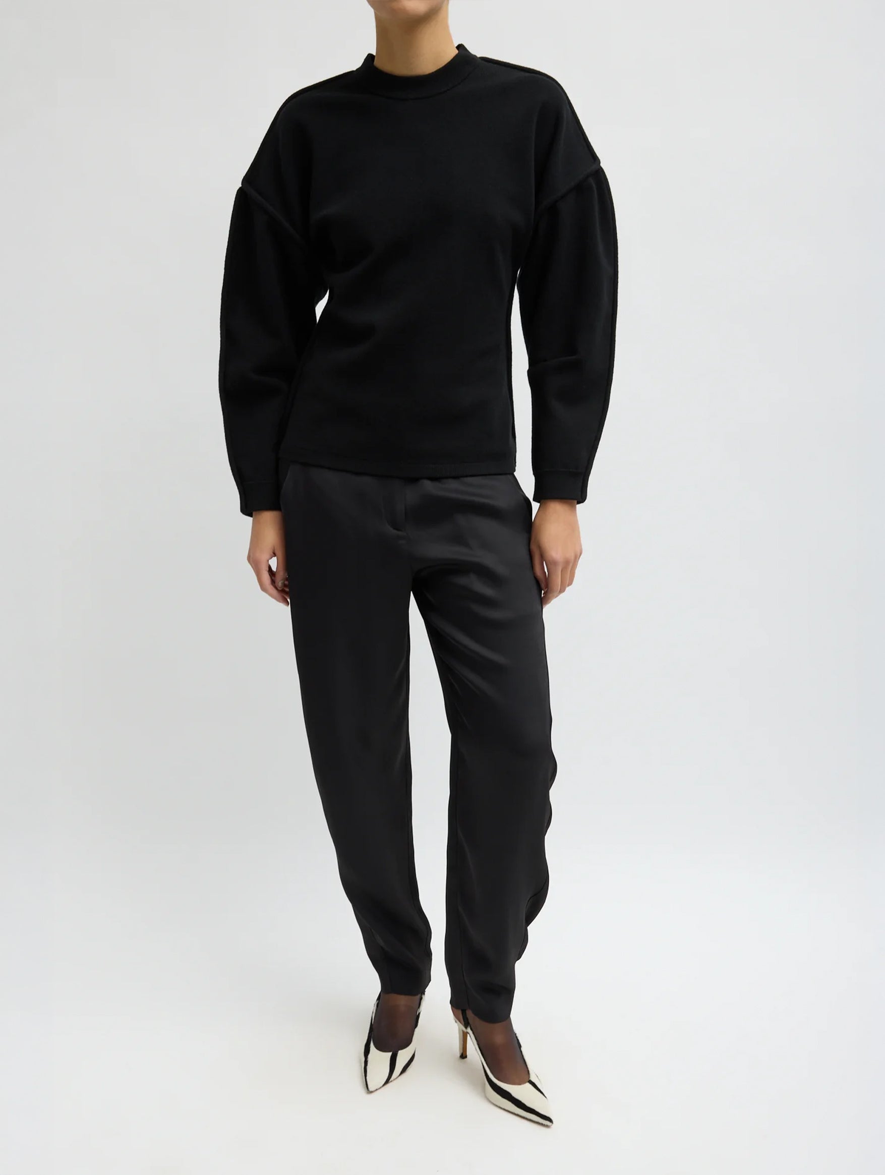 Eco Acetate Viscose Grace Trouser in Black