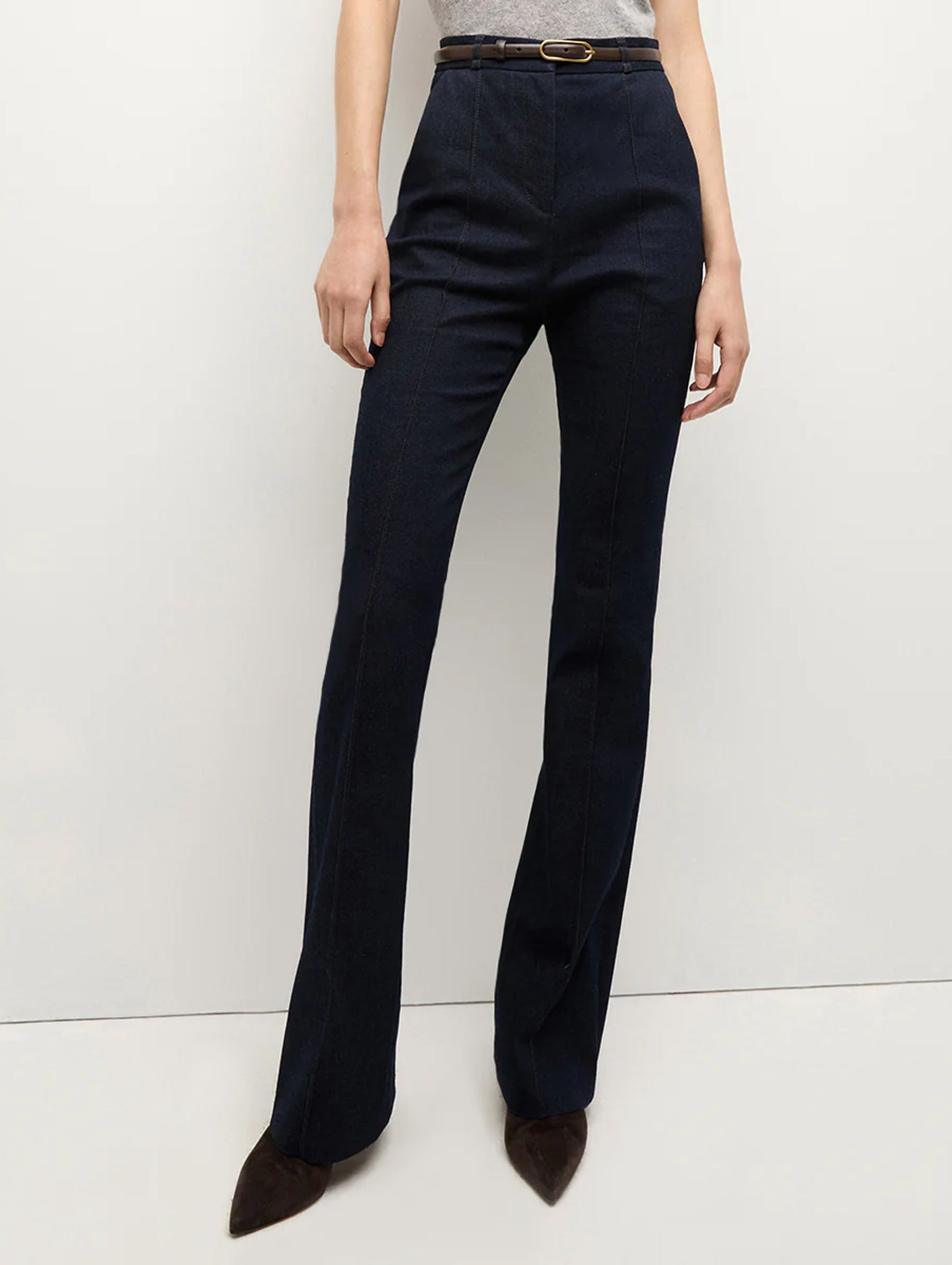 Gracie Belted Denim Pant in Midnight