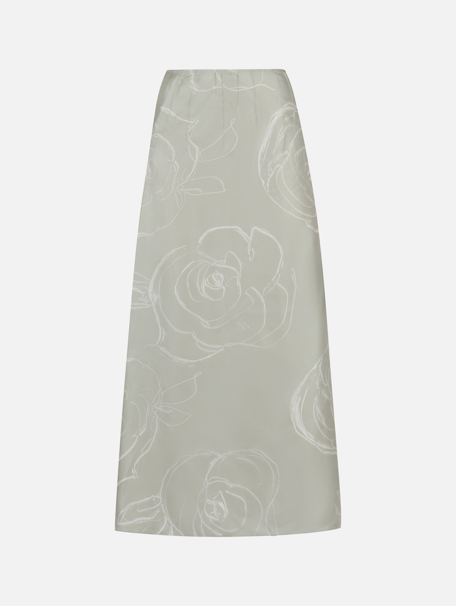 Silk Skirt With Aurora Print in Green