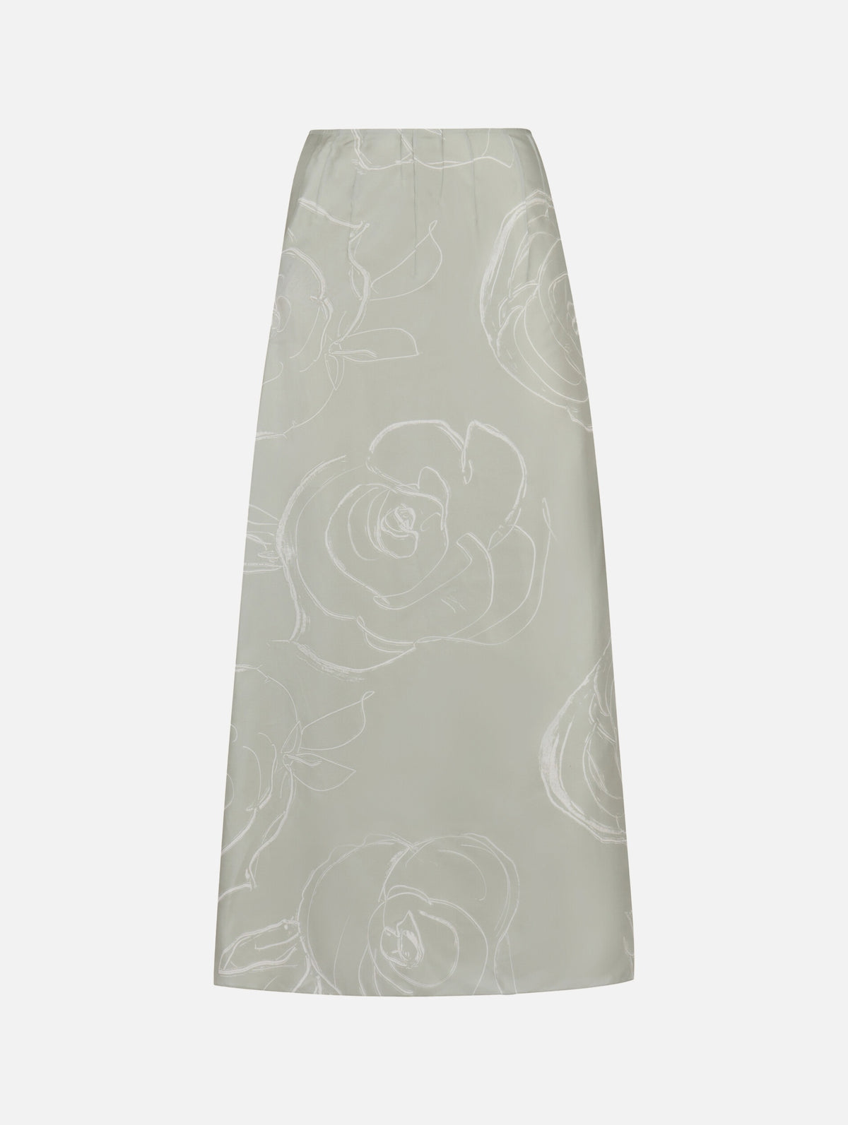 Silk Skirt With Aurora Print in Green