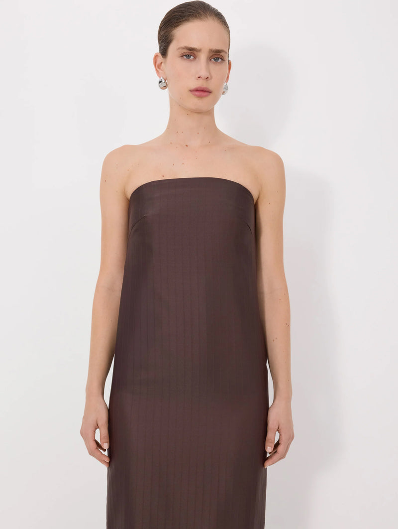 Giulia Bustier Dress in Dark Brown