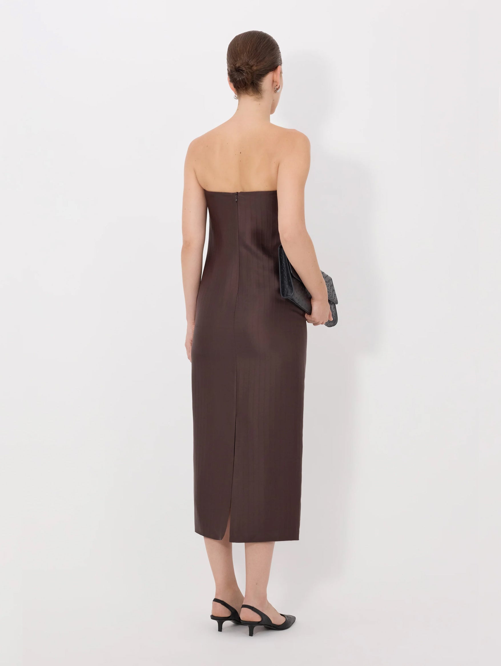 Giulia Bustier Dress in Dark Brown