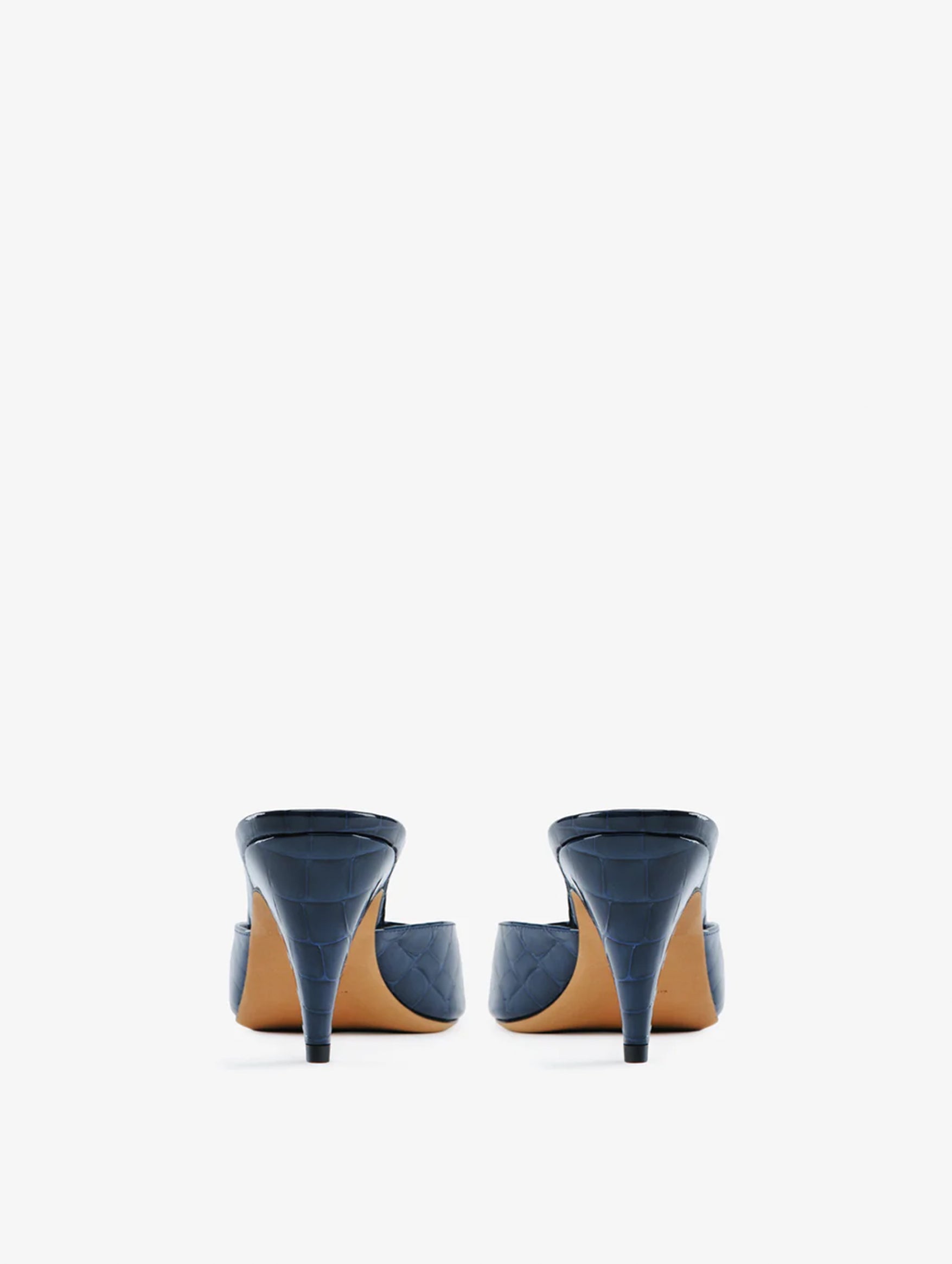 Haze Sandal in Ink Croc Embossed Leather