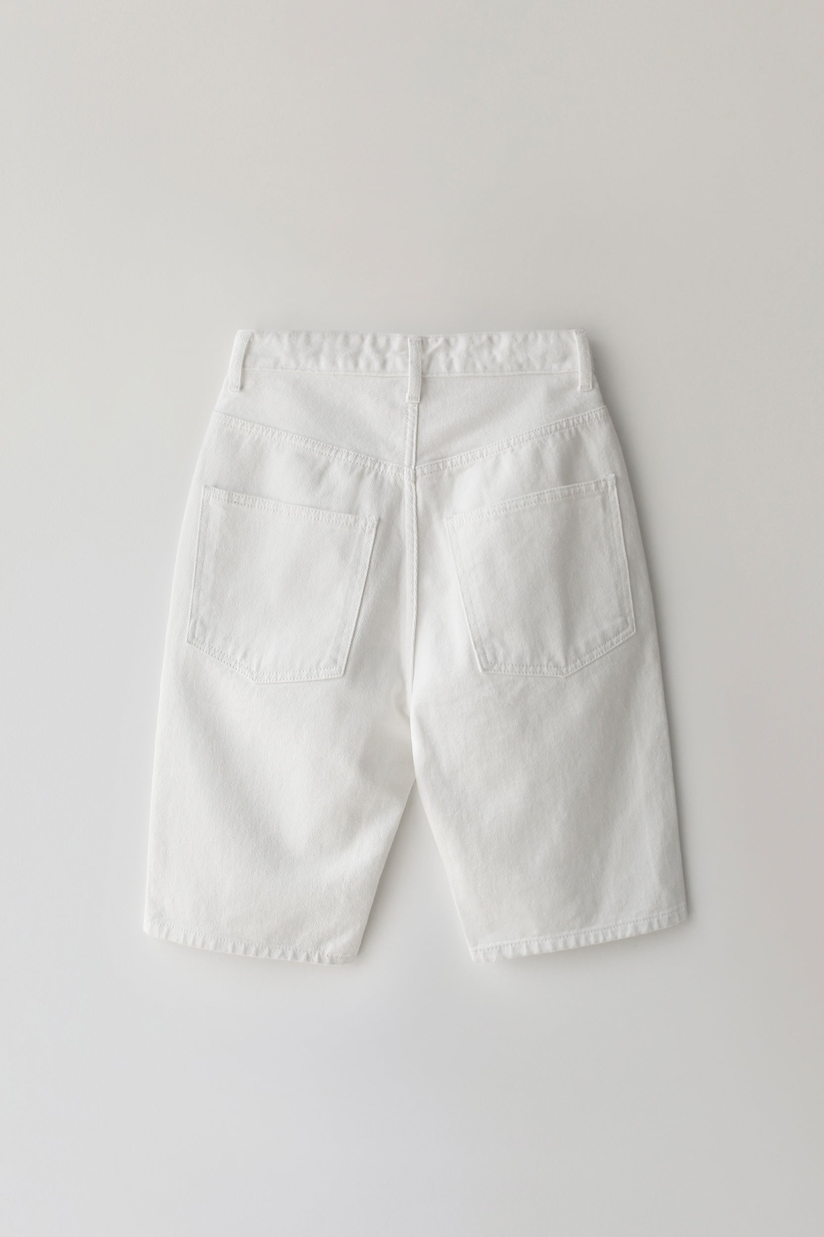 Half White Denim Short