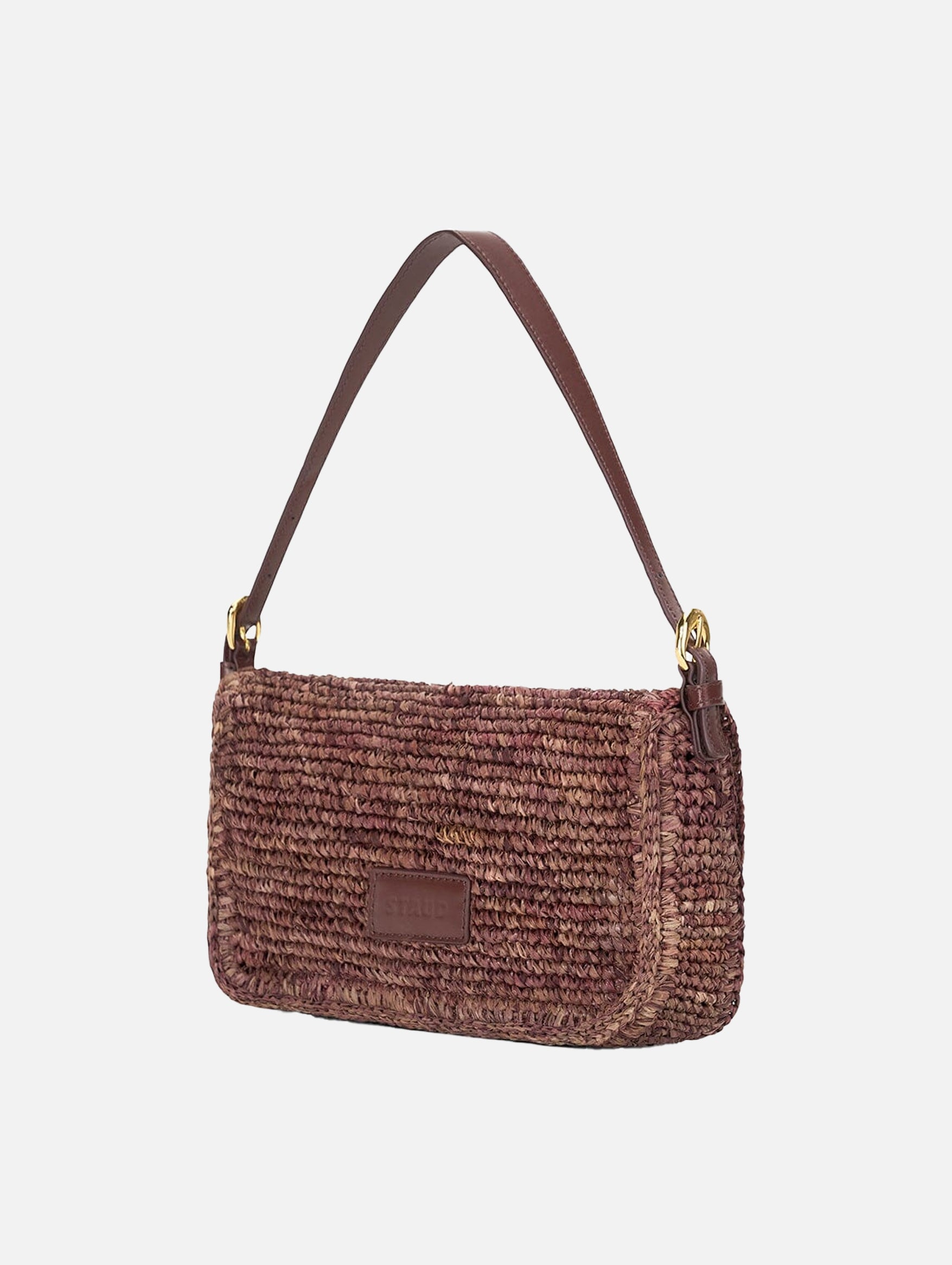 Harlow Raffia Bag in Mahogany