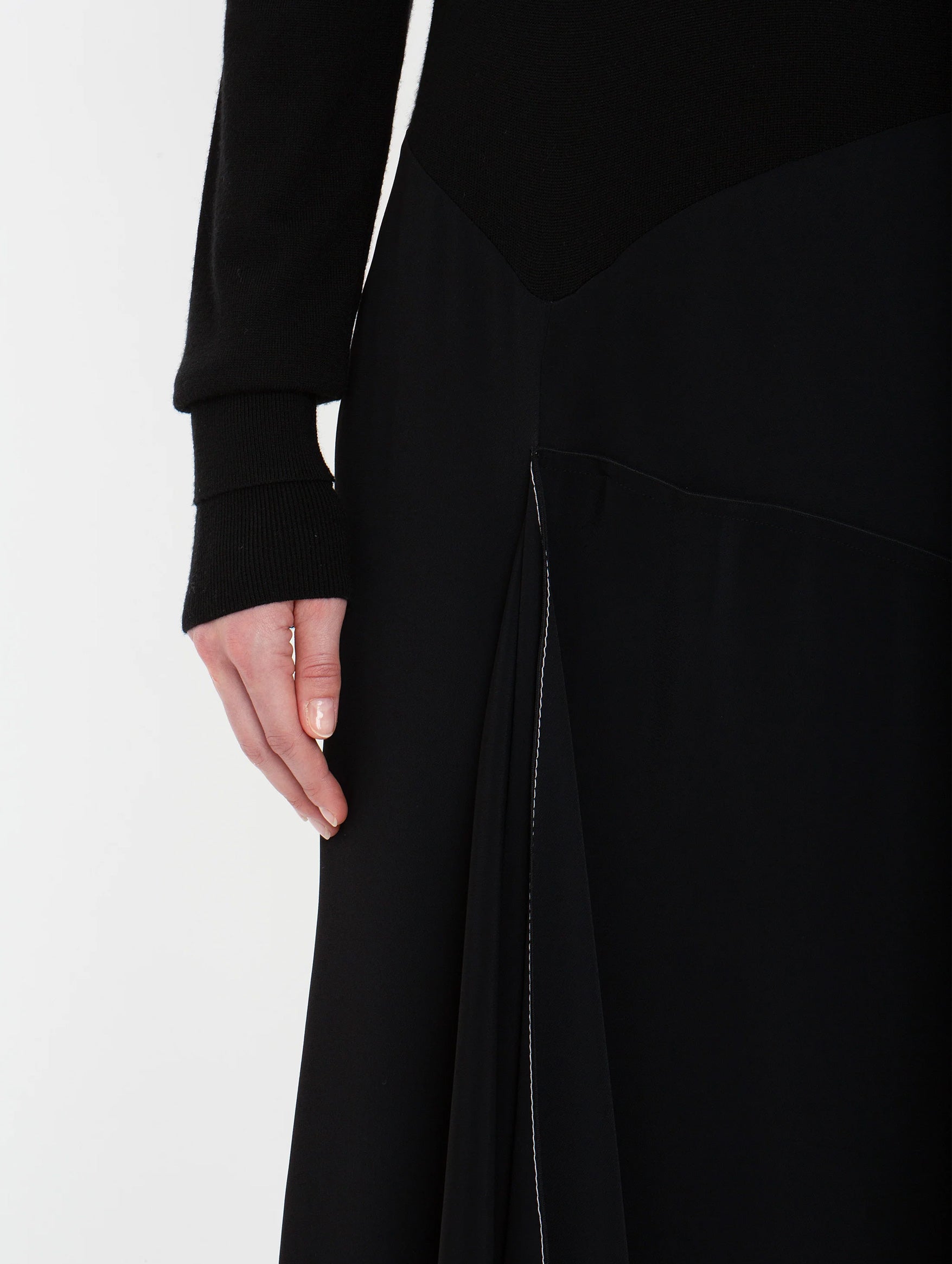 Henley Shirt Dress in Black