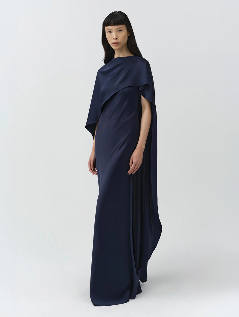 Izel Cape Gown in Midnight
