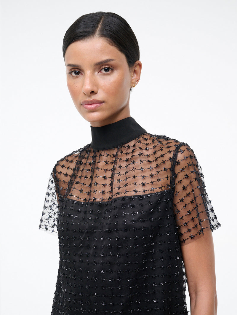 Ilana Mini Dress in Stardust Onyx