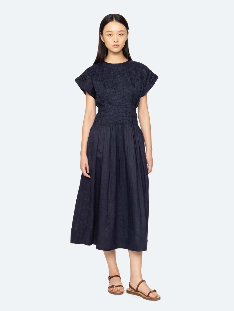 Imogen Midi Dress in Navy