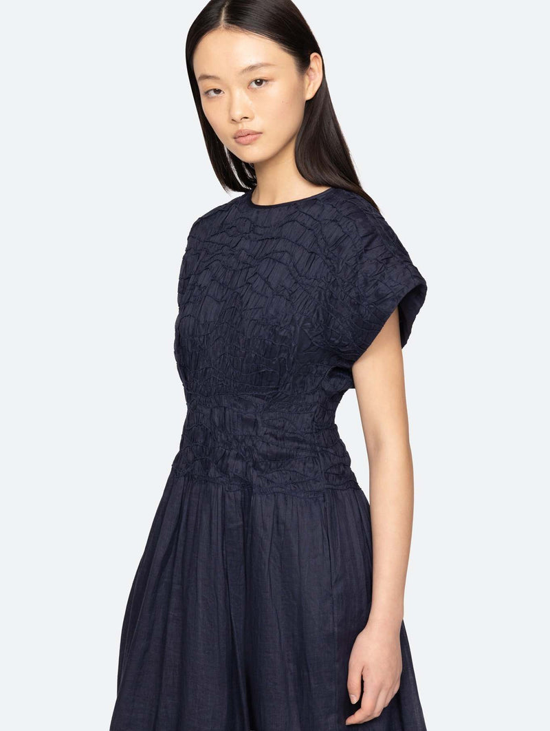 Imogen Midi Dress in Navy