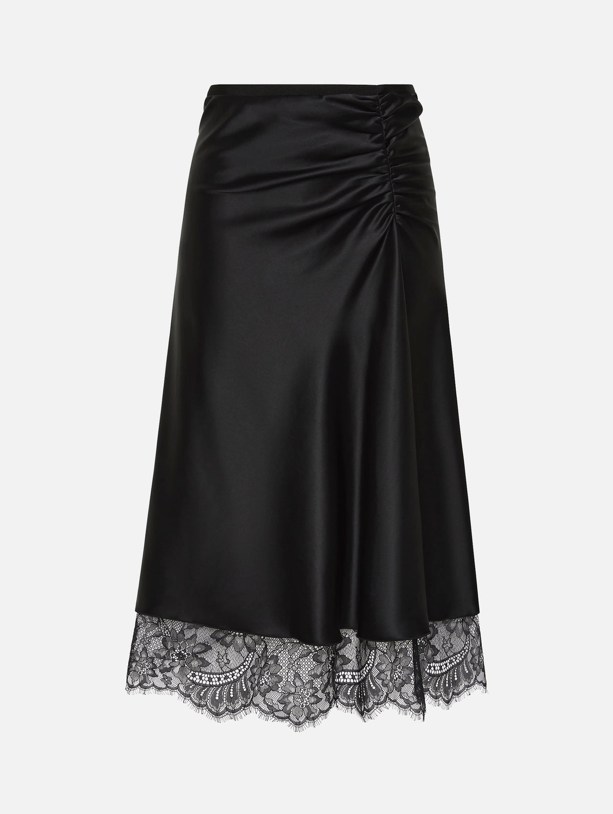 Ingrid Lace Midi Skirt in Black
