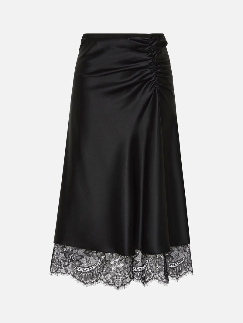 Ingrid Lace Midi Skirt in Black