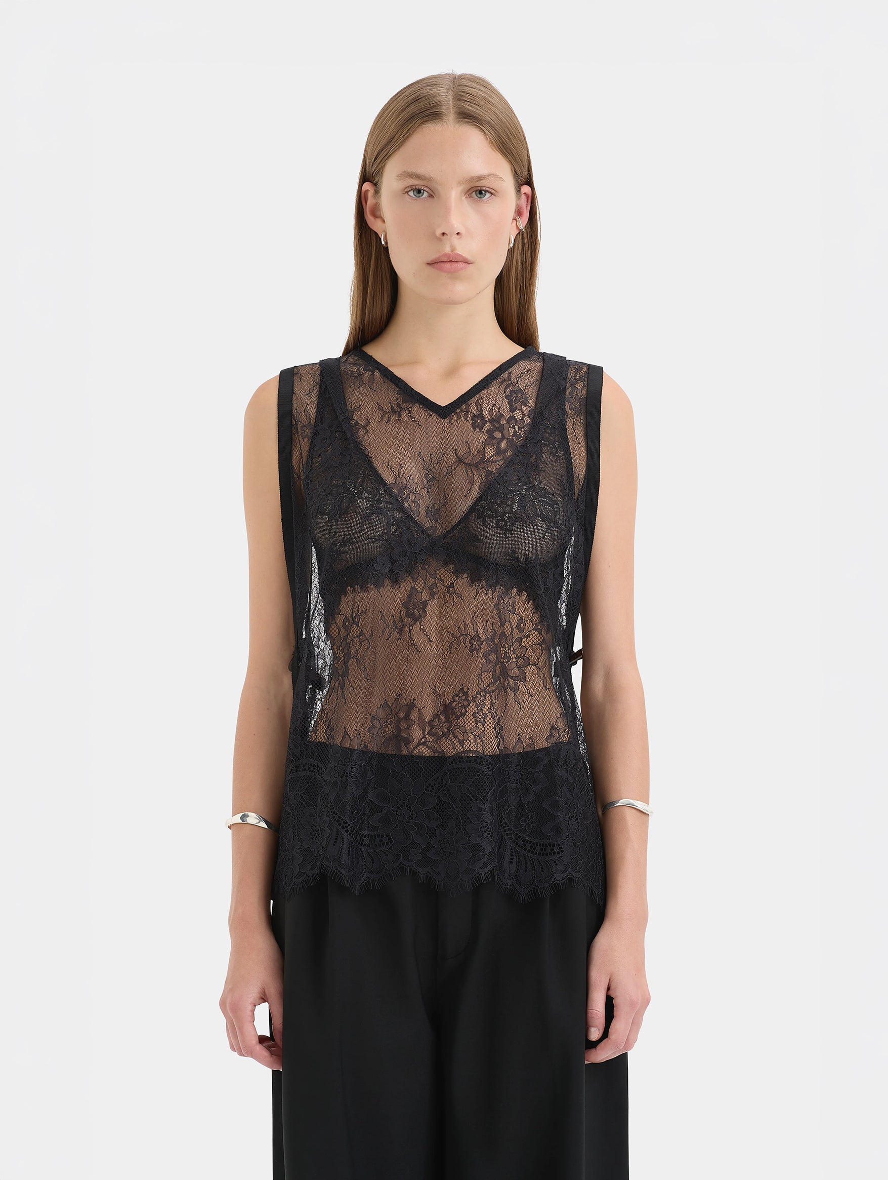 Ingrid Lace Top in Black