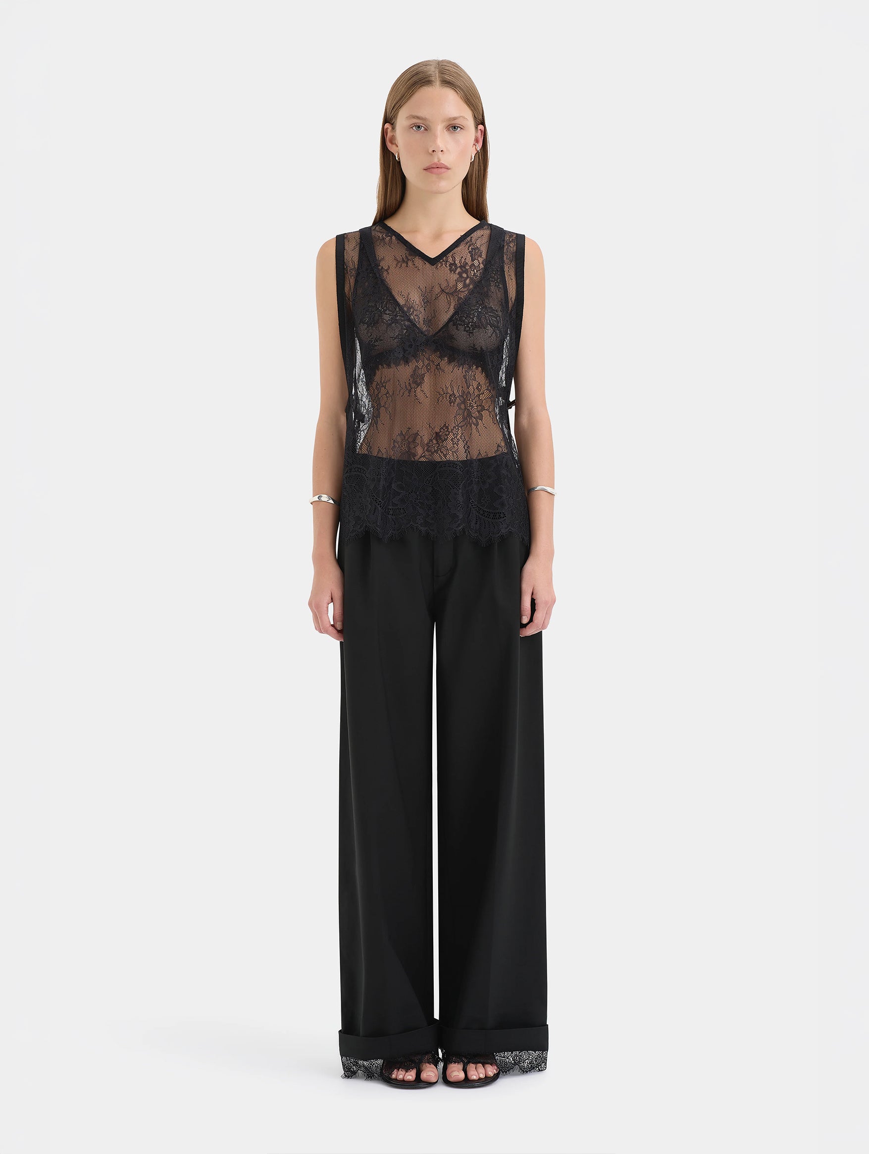 Ingrid Lace Top in Black