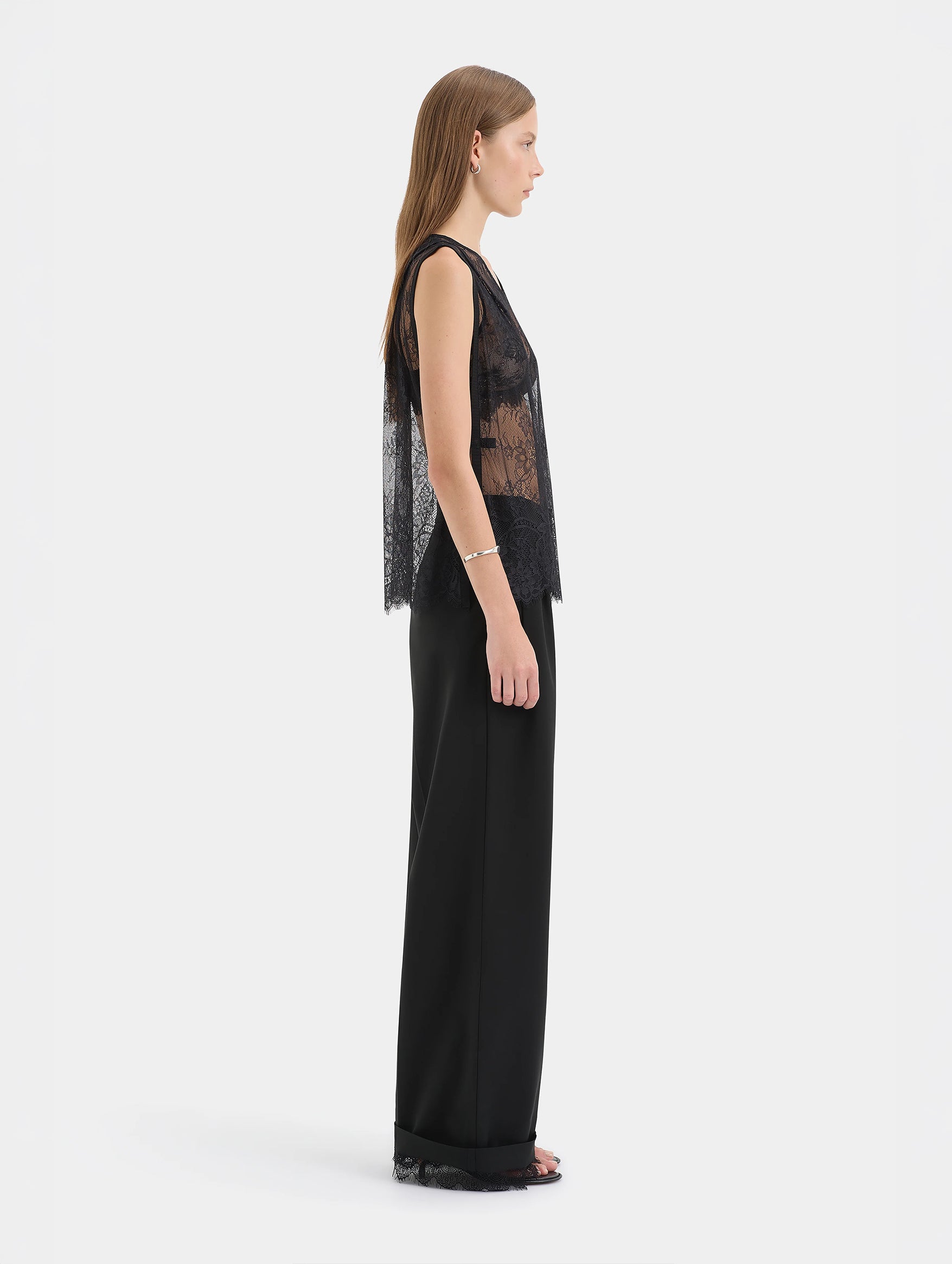 Ingrid Lace Top in Black
