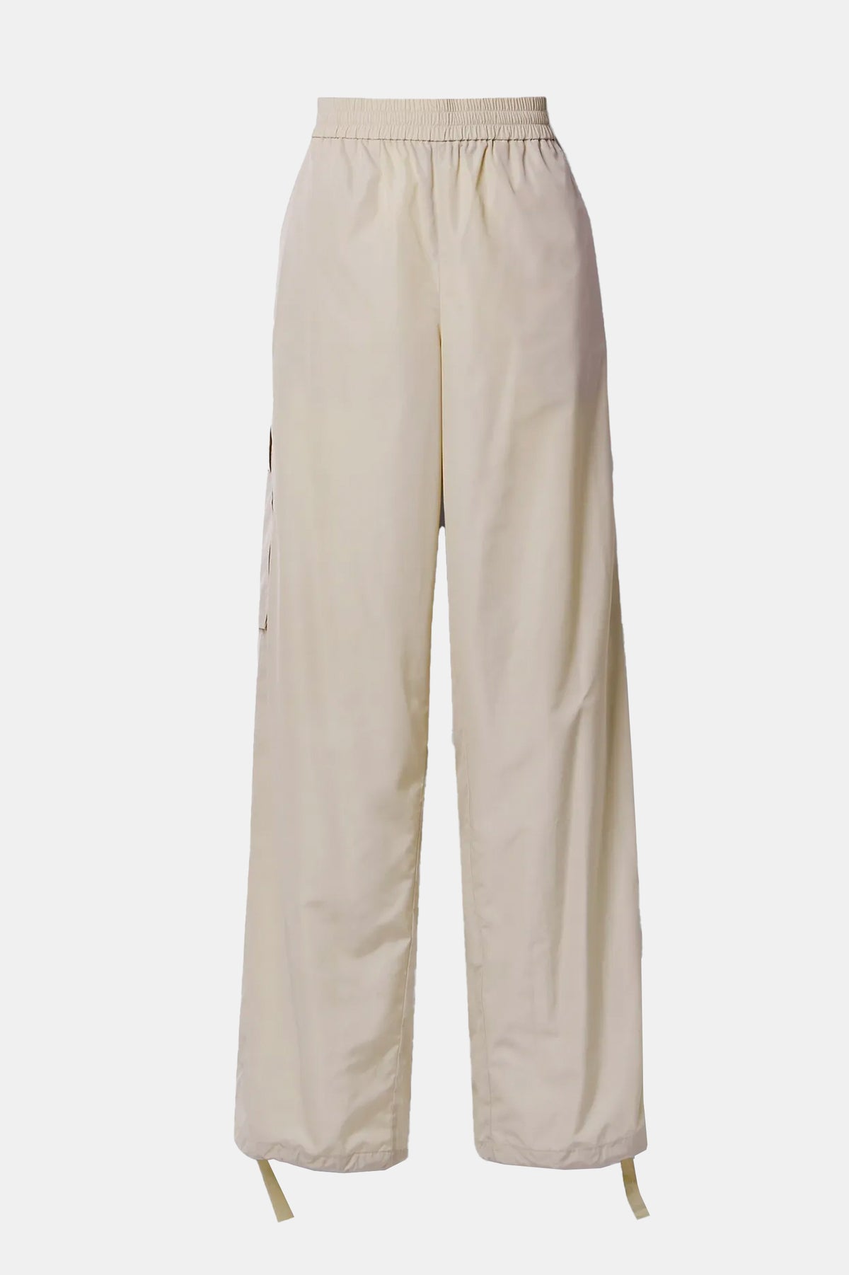 Italian Sporty Nylon Wide Leg Pant in Ash