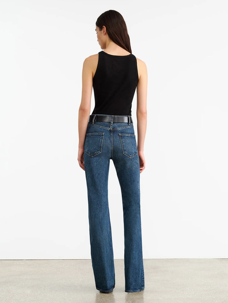 Jennifer Rib Tank in Jet Black