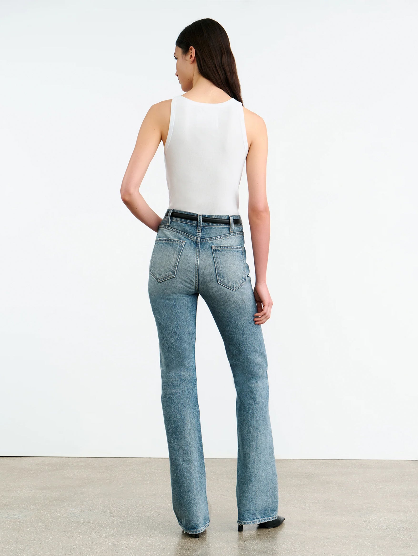 Jennifer Rib Tank in White